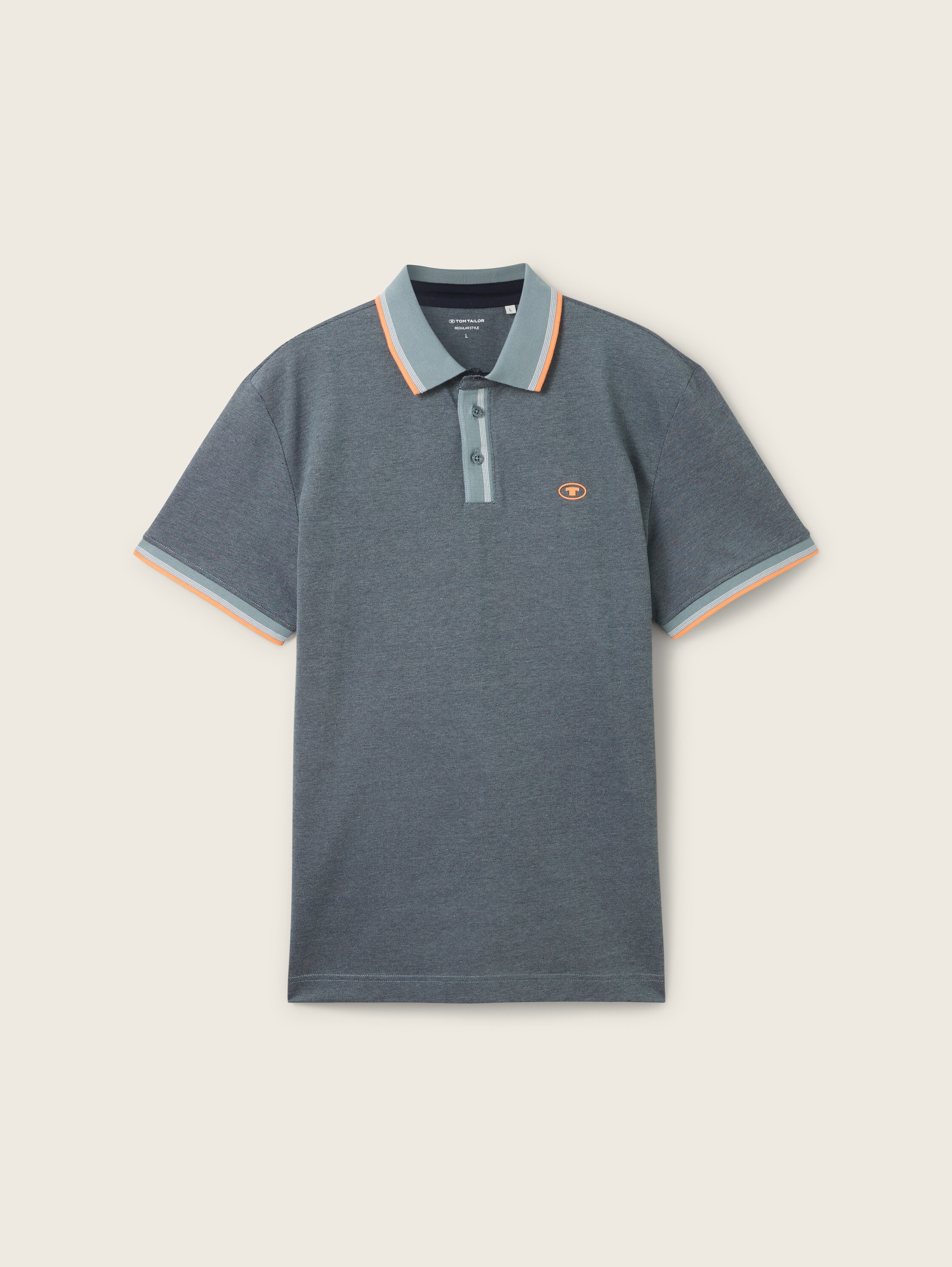 Basic Poloshirt - navy grey mint twotone