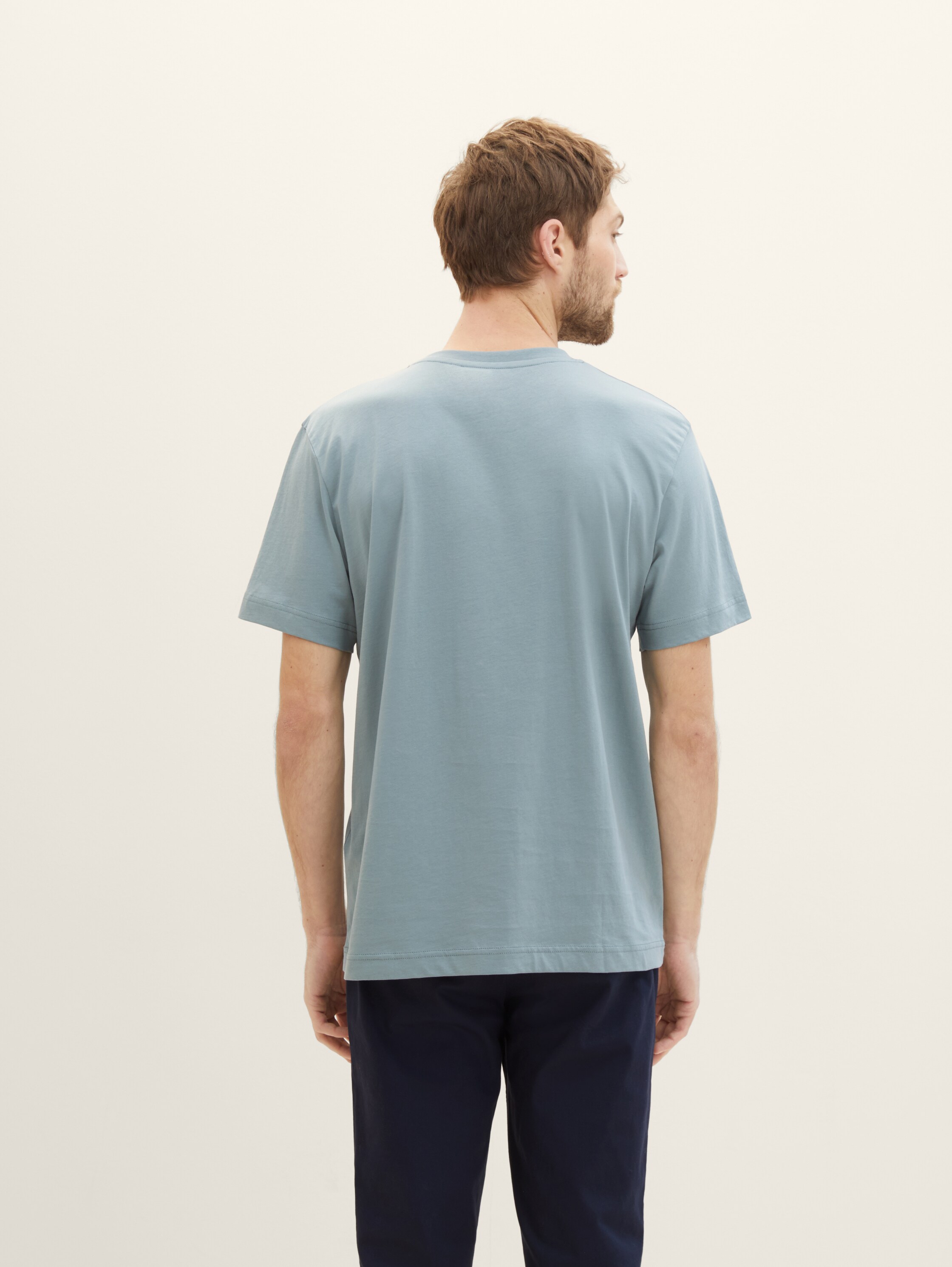 T-Shirt mit Print - grey mint - Auschnitt Model-Rückansicht