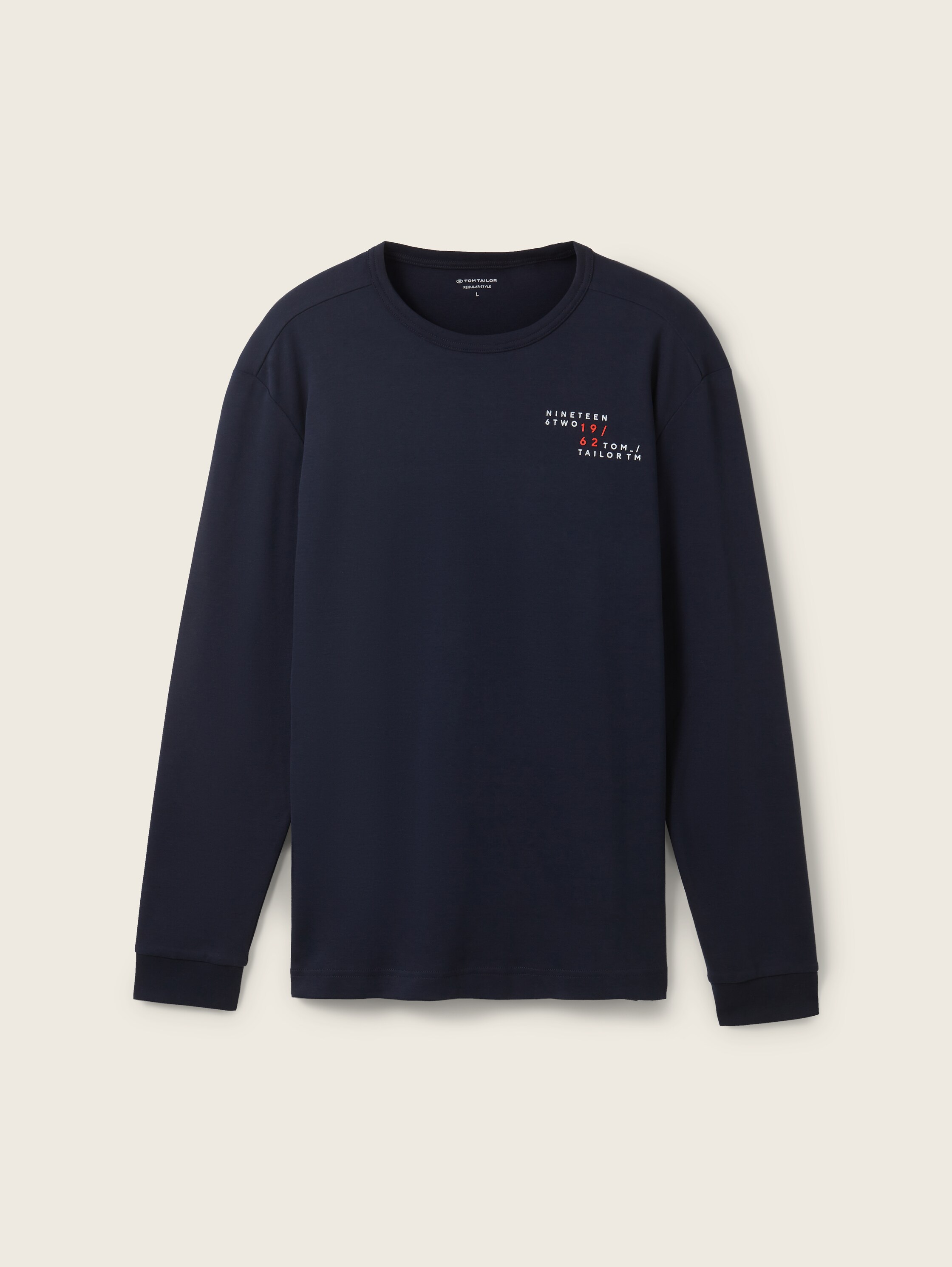 T-shirt basique à manches longues avec imprimé - sky captain blue - Vue de face du produit