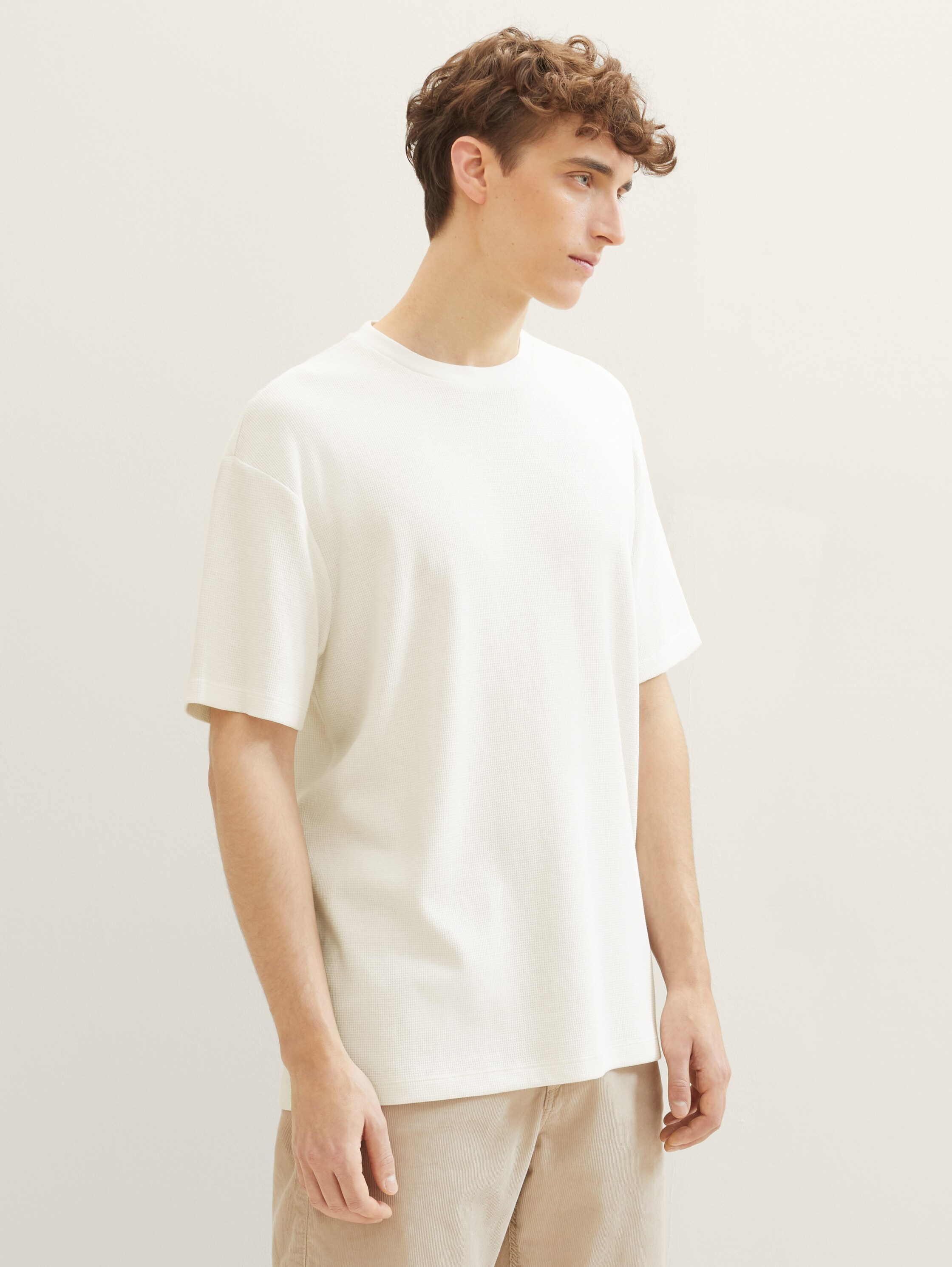 T-Shirt mit Waffelstruktur - 1