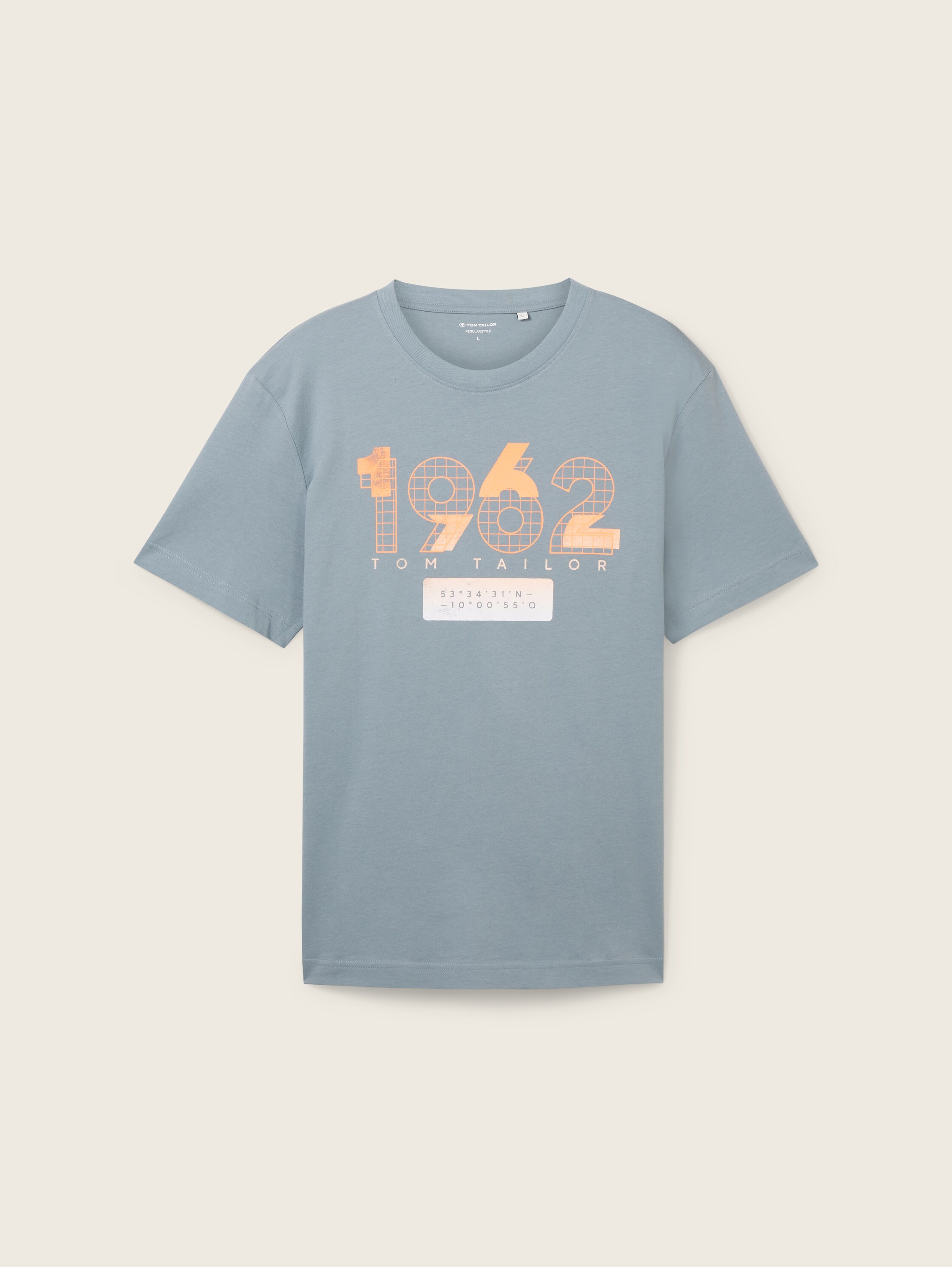 T-Shirt mit Logo Print - grey mint - Vorder-Produkt-Ansicht