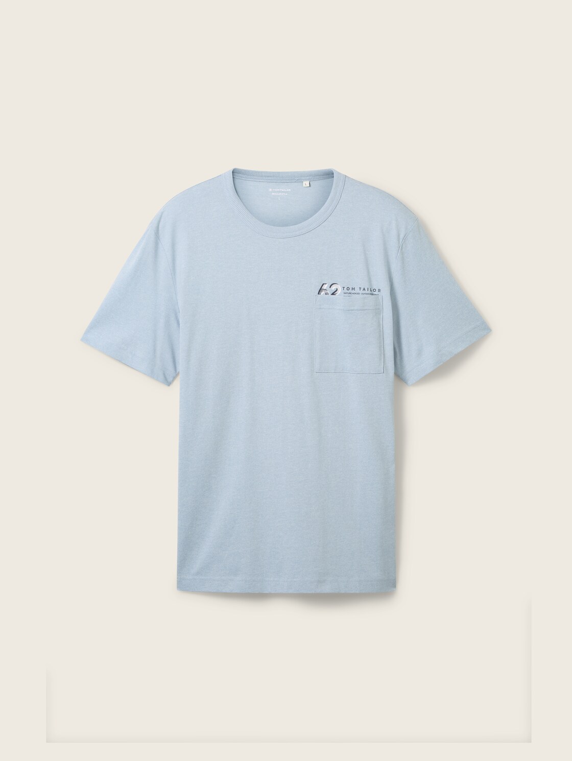 T-shirt in gemêleerde look - foggy blue grindle structure - Product vooraanzicht