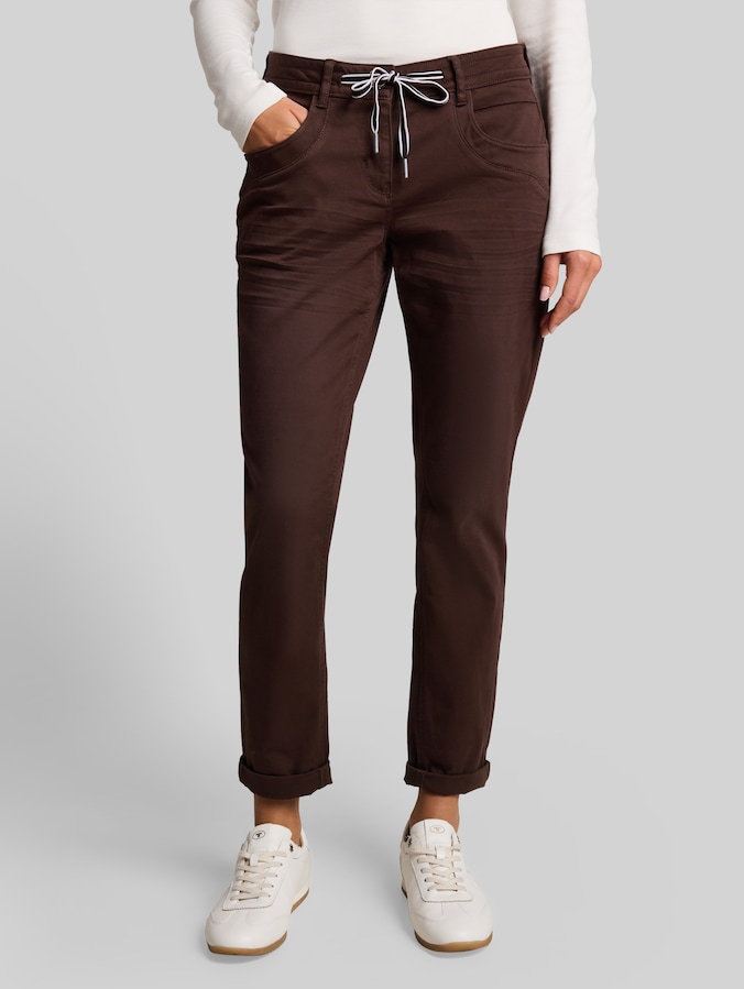 Tapered relaxed-fit trousers by Women, java dark brown