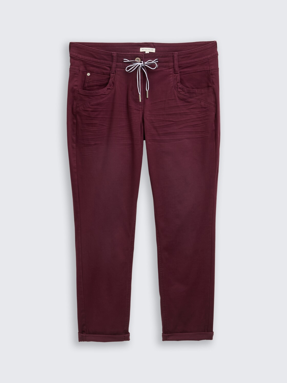 Tapered relaxed trousers - bordeaux red - Front product view