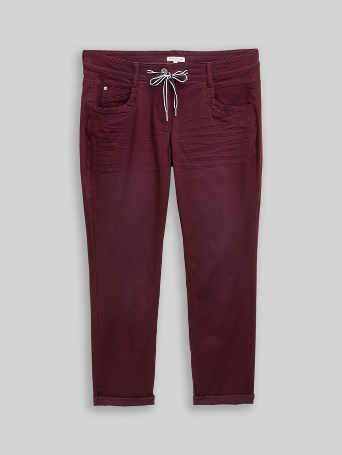 Tapered relaxed-fit trousers by Women, bordeaux red