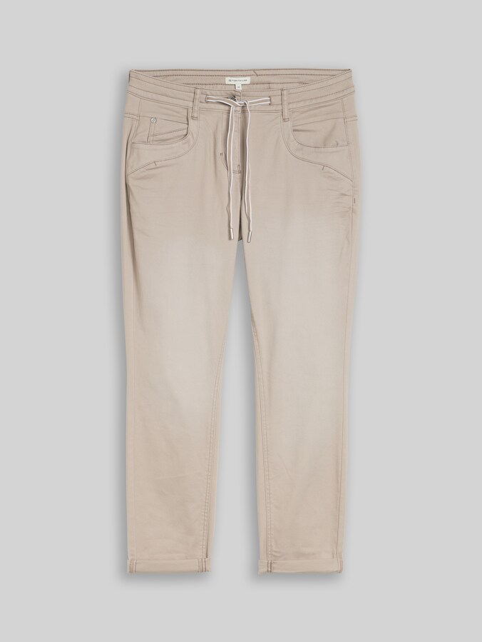 Tapered relaxed-fit trousers by Women, soft taupe grey