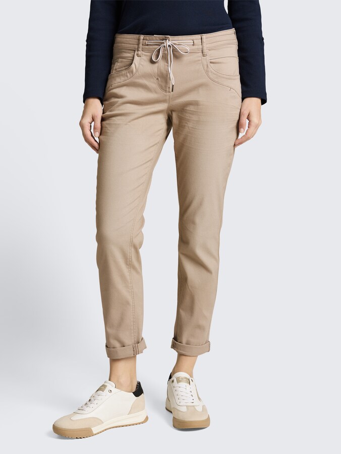 Tapered relaxed trousers by Women, soft taupe grey