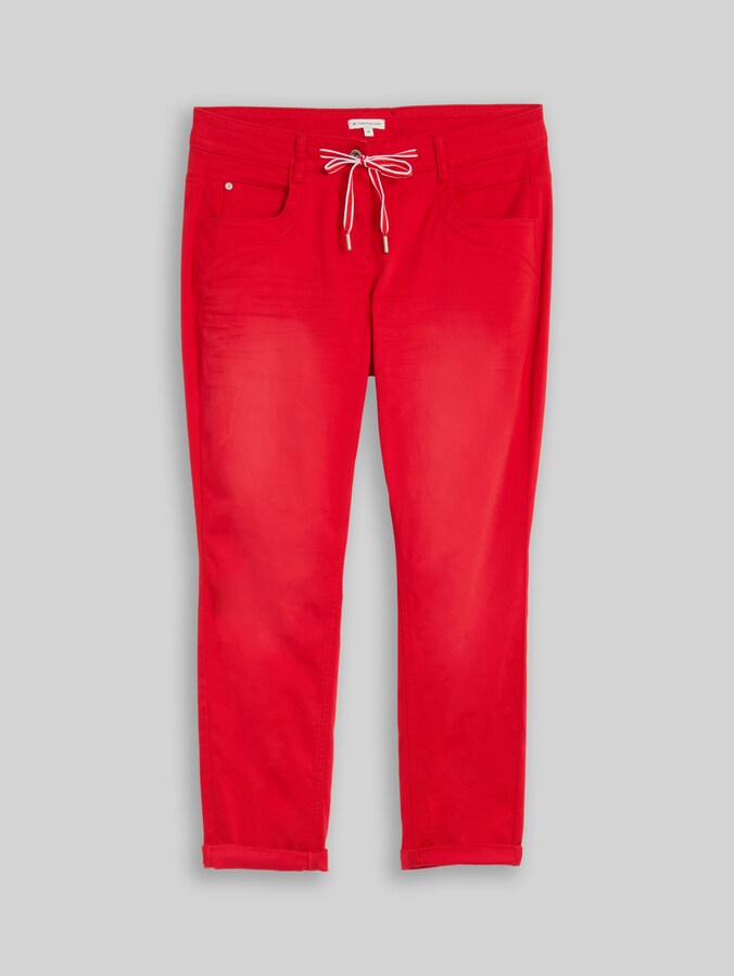 Tapered relaxed trousers by Women, soft scarlet red
