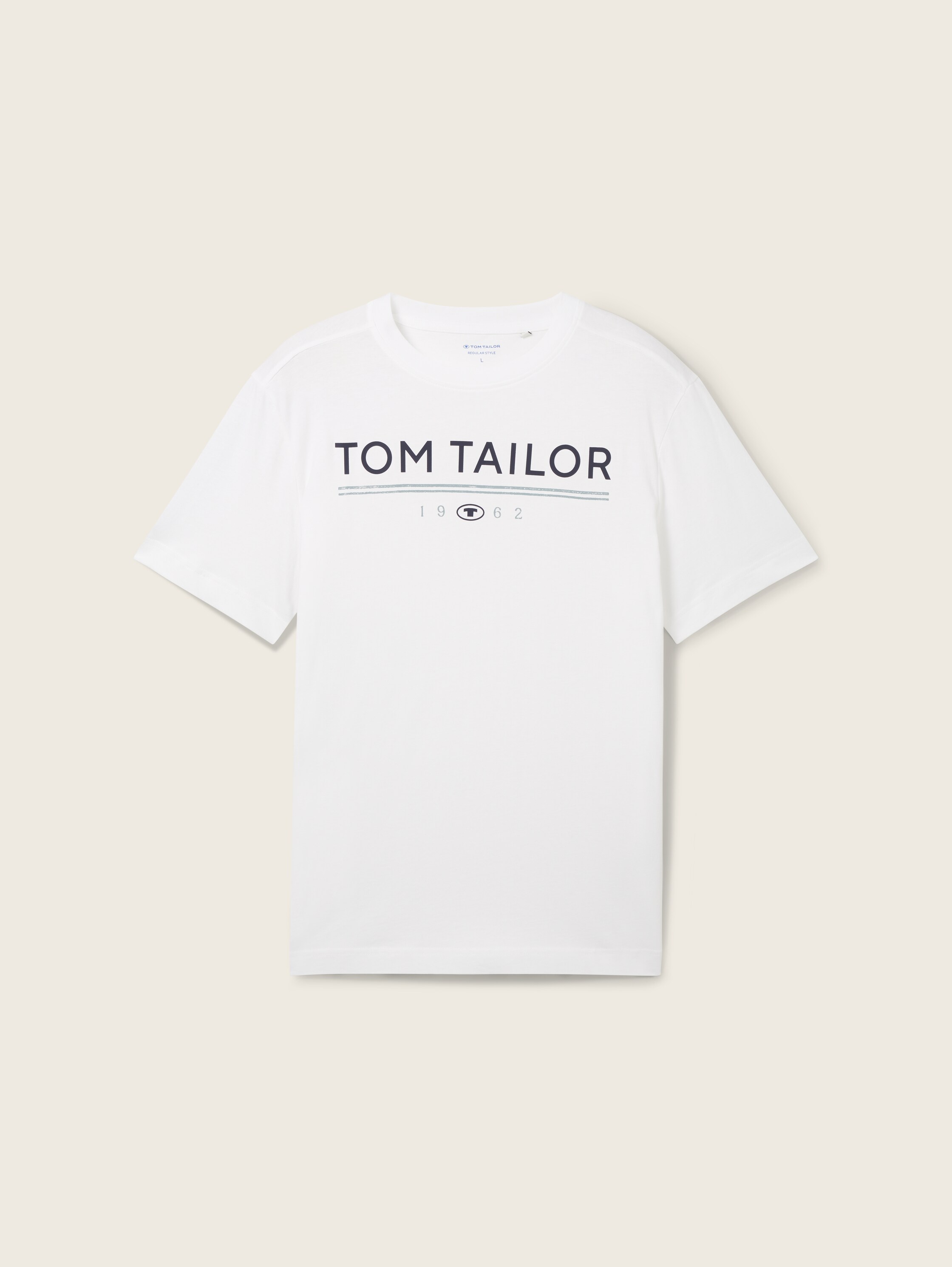 T-Shirt mit Logo Print - White - Vorder-Produkt-Ansicht