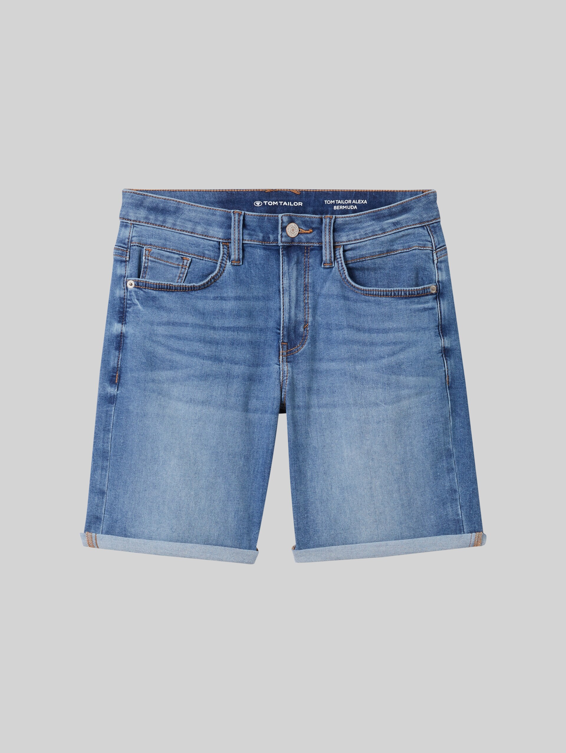TTALEXA Jeans Bermuda - light stone wash denim - Vorder-Produkt-Ansicht