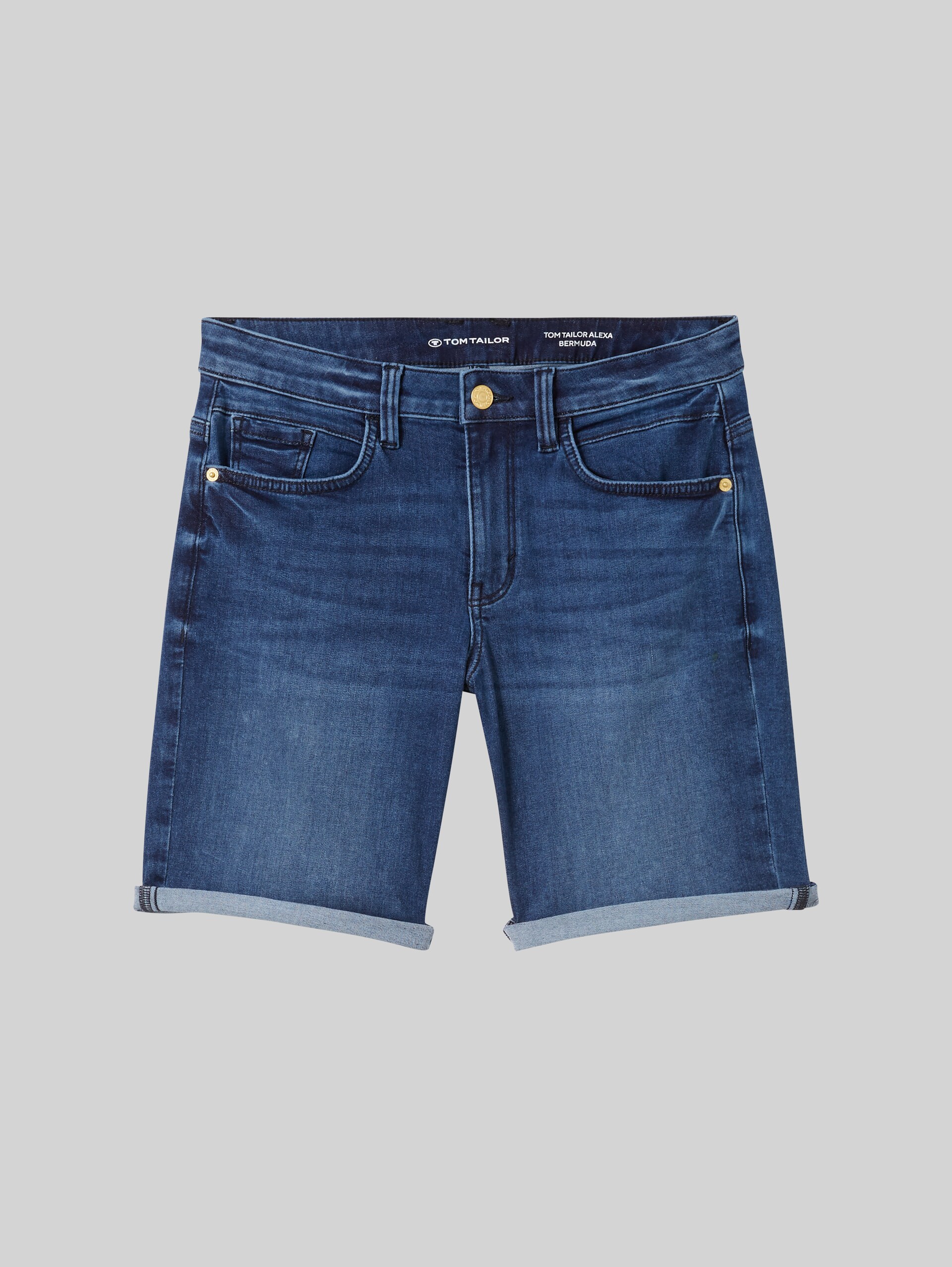 TTALEXA Jeans Bermuda - mid stone wash denim - Vorder-Produkt-Ansicht