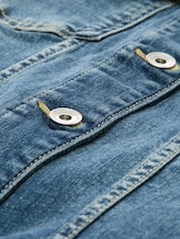 Jeansjacke mit recycelter Baumwolle - Used Dark Stone Blue Denim - Produkt-Detail-Ansicht