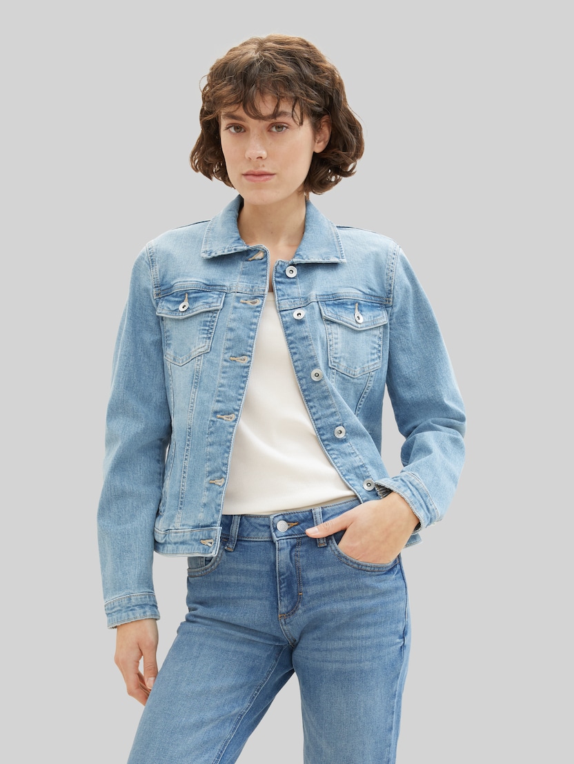 Jeansjasje van gerecycled katoen door Women, Light Stone Blue Denim