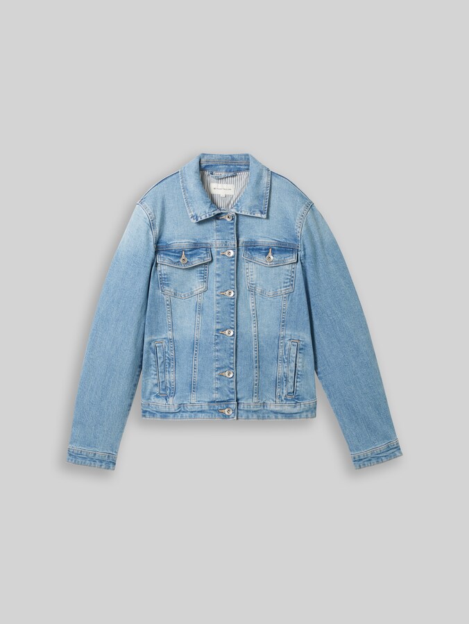 Jeansjacke mit recycelter Baumwolle von Women, Light Stone Blue Denim