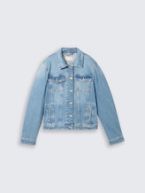 Veste en jean comportant du coton recyclé - Light Stone Blue Denim - Vue de face du produit