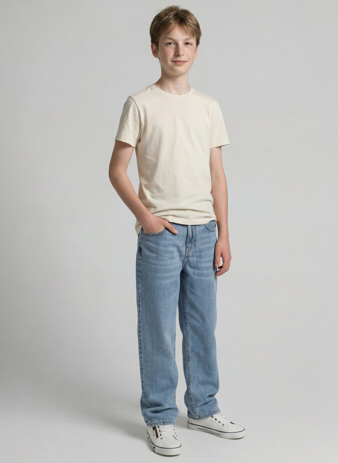 Baggy Jeans von Teen Boys, Light Stone Blue Denim
