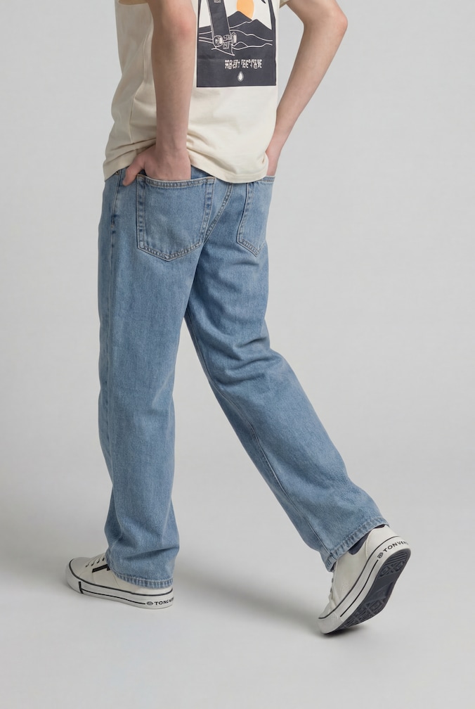 Baggy Jeans von Teen Boys, Light Stone Blue Denim