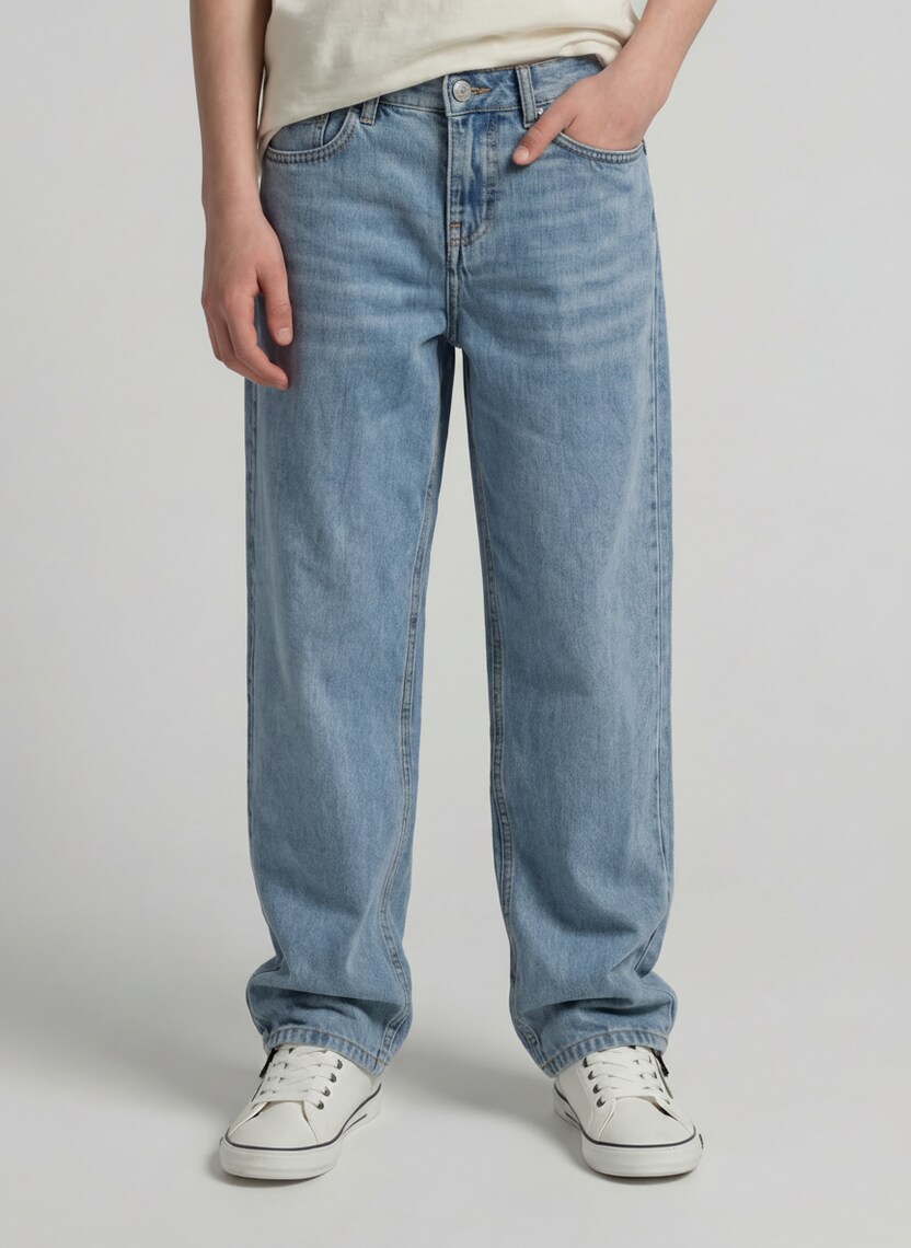 Baggy Fit-jeans door Teen Boys, Light Stone Blue Denim