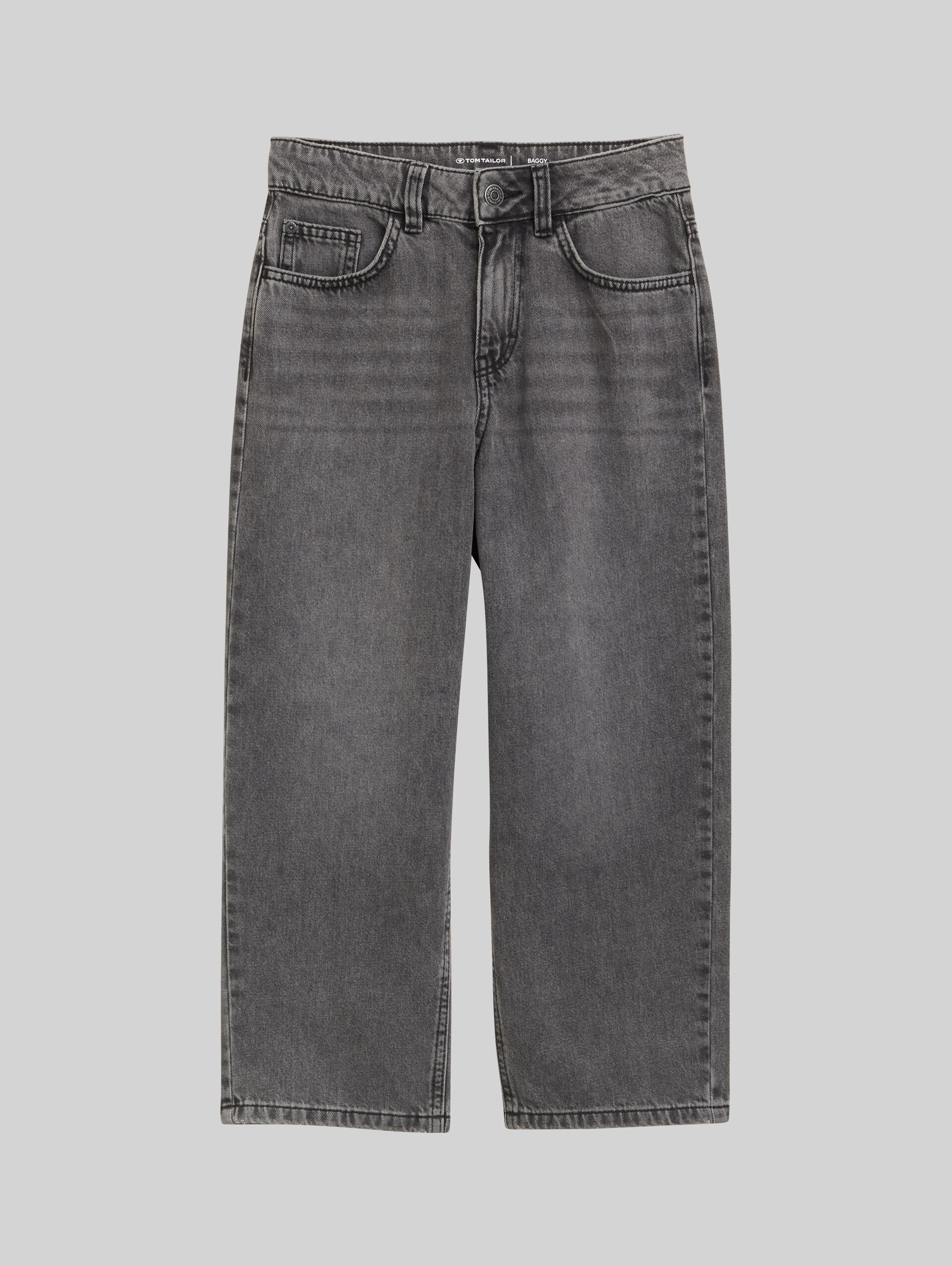 Baggy Jeans - used mid stone grey denim - Front product view