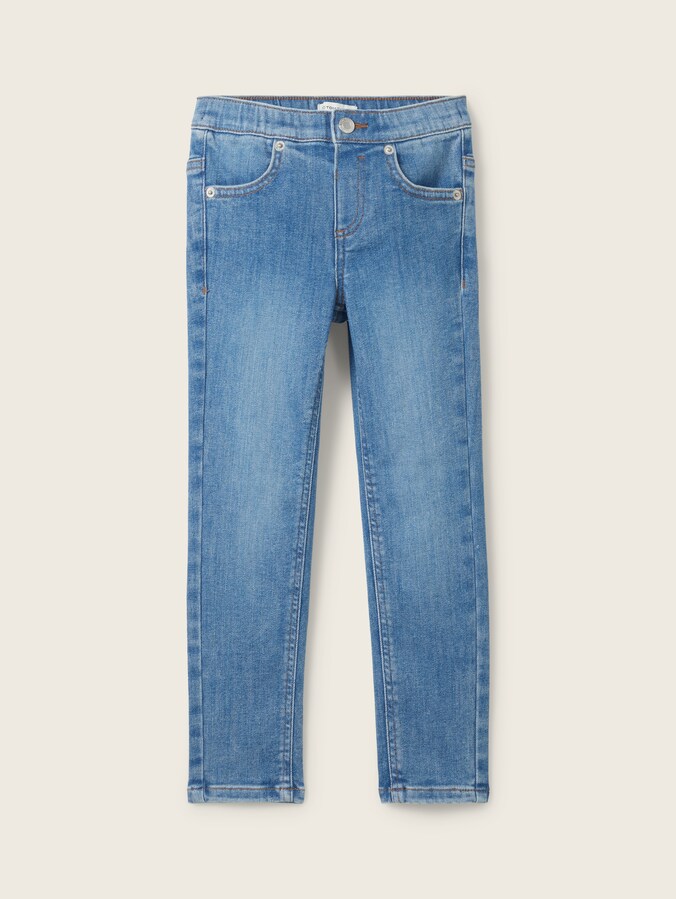 Treggingsbroek in denimlook door Mini Girls, Used Mid Stone Blue Denim