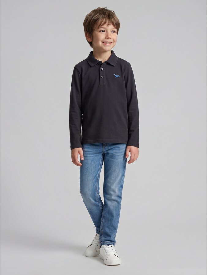 TIM SLIM-jeans met stretch door Mini Boys, Stone Blue Denim