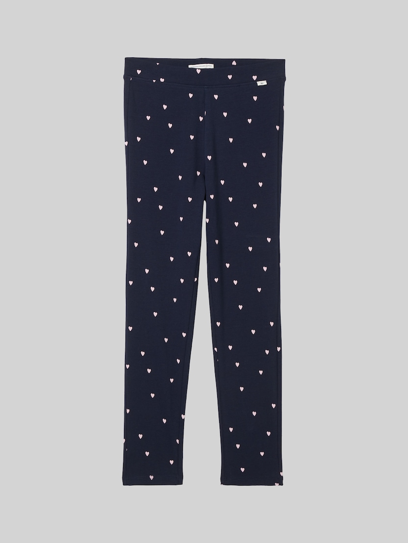 Leggings mit Herzmuster von Mini Girls, dark blue pink heart