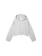 Sélectionné, Veste sweat à capuche courte avec cordon de serrage par Tom Tailor, gris