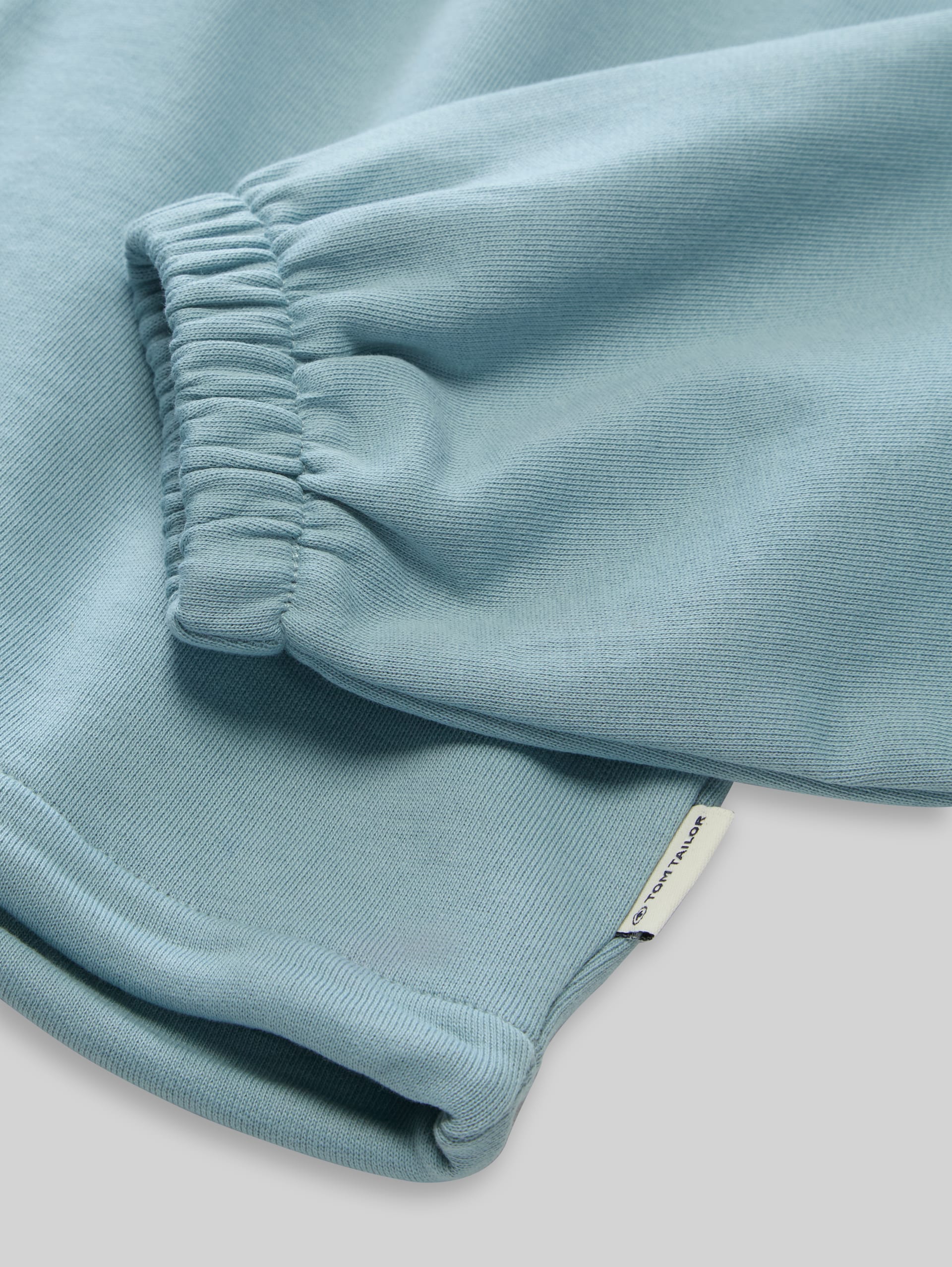 Korte hoodie-sweatjack met trekkoord - tourmaline - Detailaanzicht model