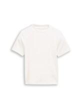 Geselecteerd, Cropped T-shirt met geribde structuur door Tom Tailor, wit