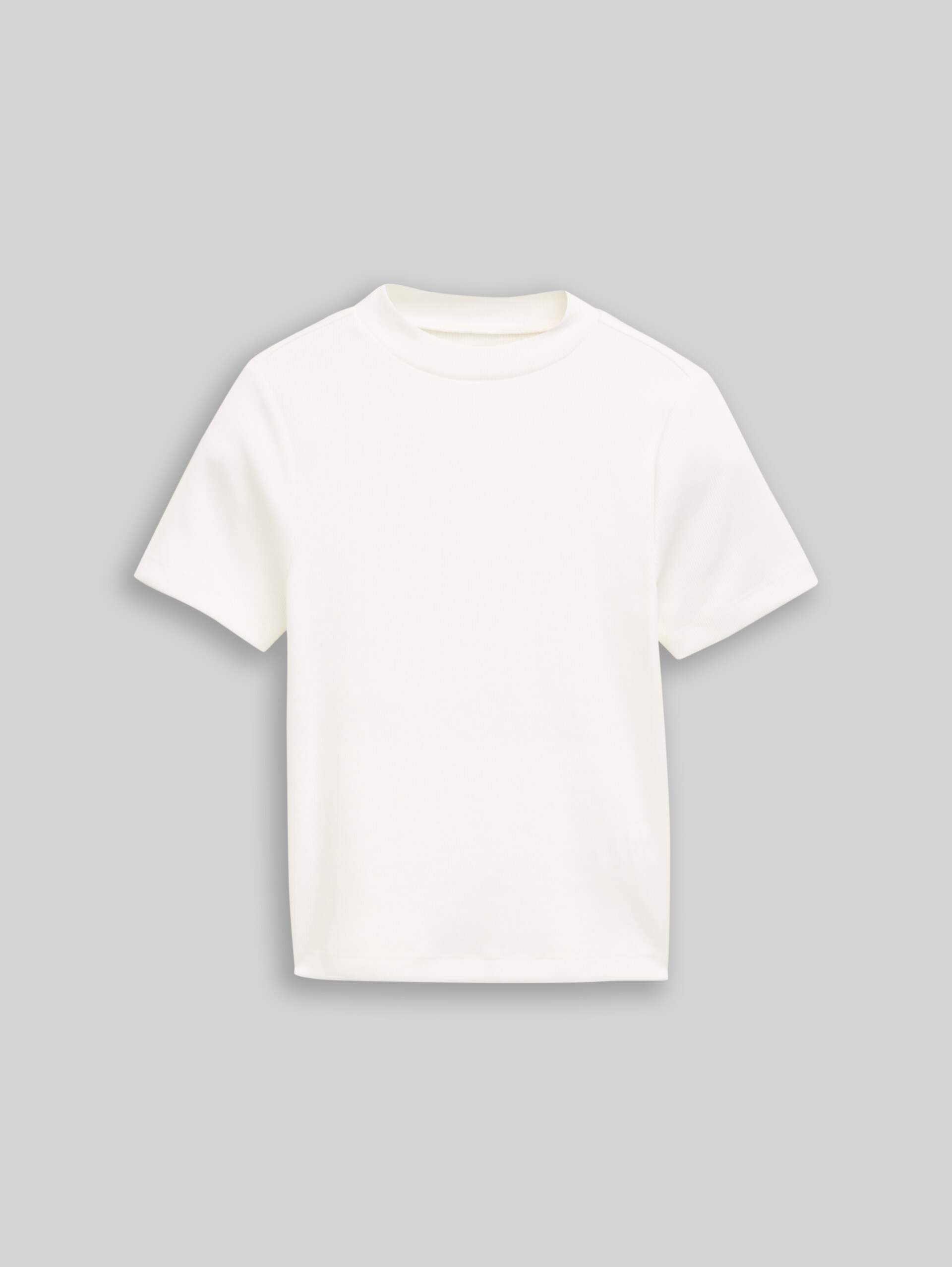 Cropped T-shirt met geribde structuur - Whisper White - Product vooraanzicht