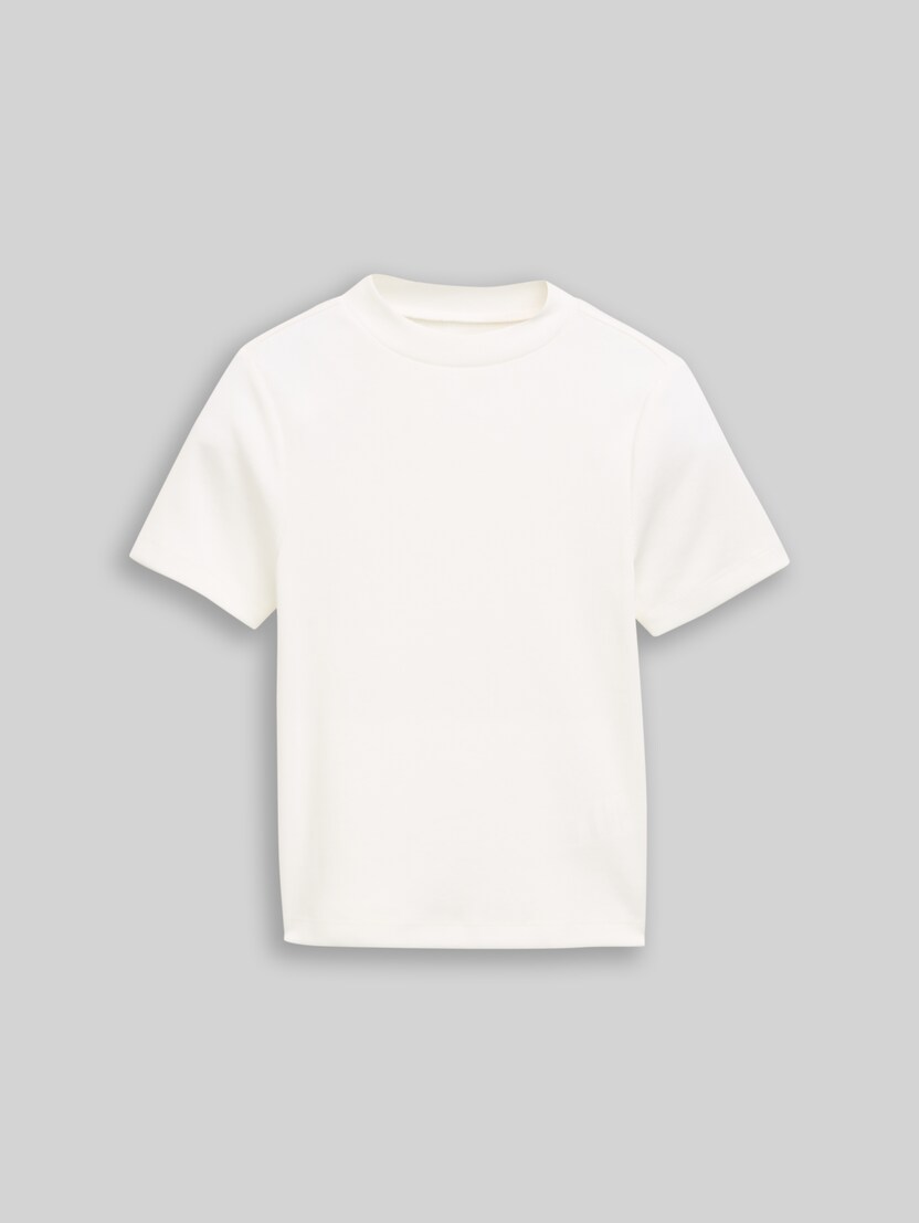 Cropped T-Shirt mit Rippstruktur von Teen Girls, Whisper White