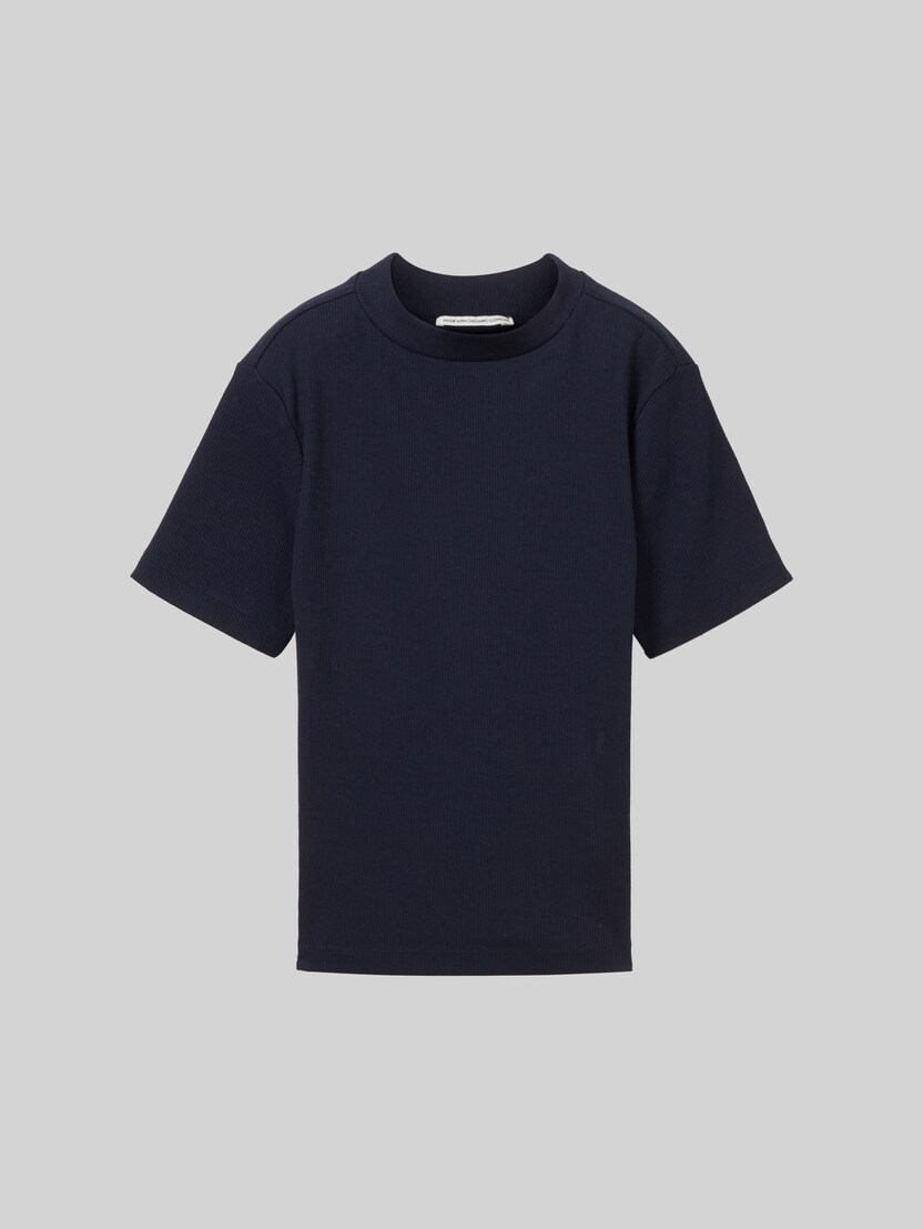Cropped T-Shirt mit Rippstruktur von Teen Girls, sky captain blue