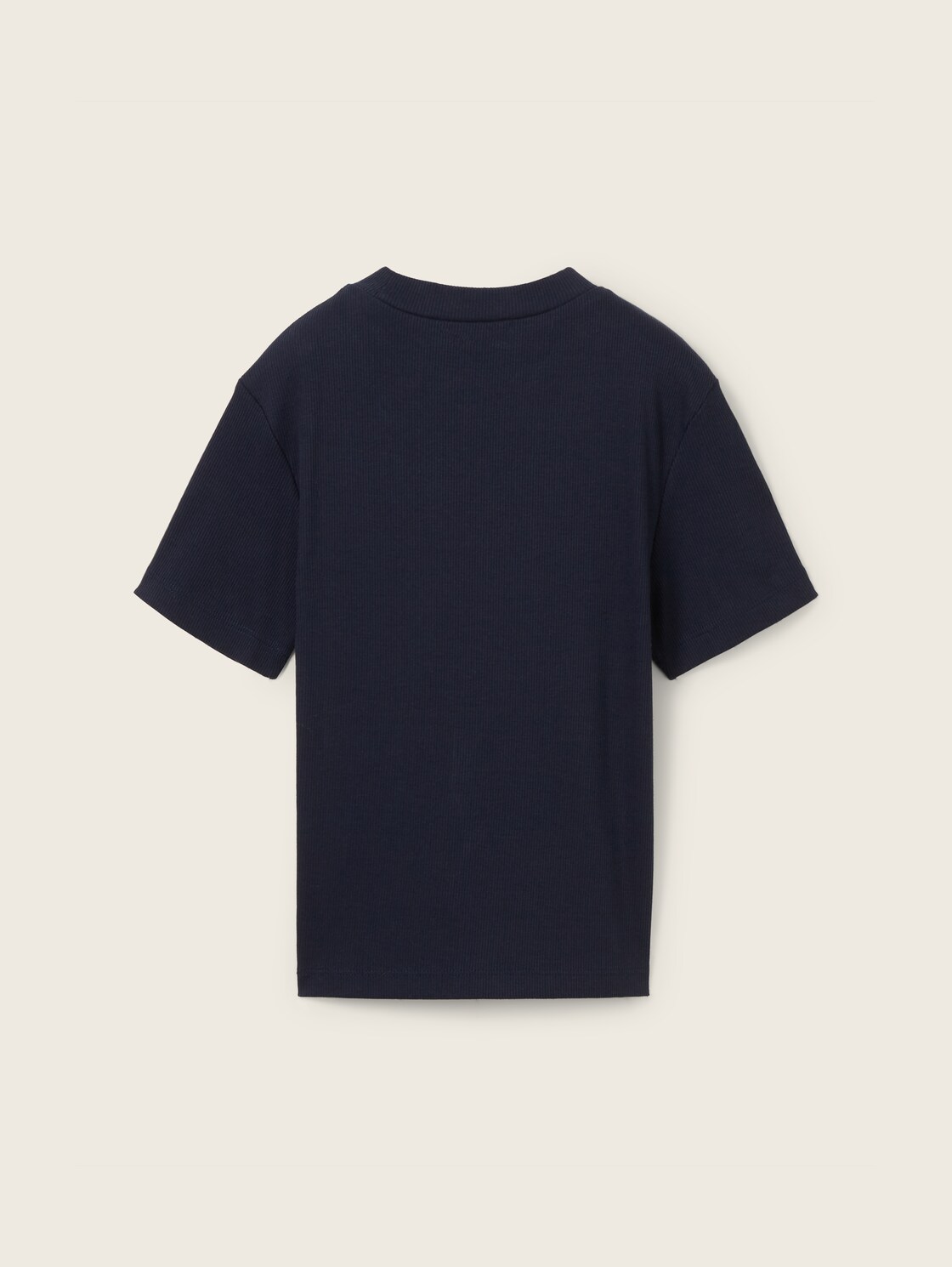 Cropped T-Shirt mit Rippstruktur - sky captain blue