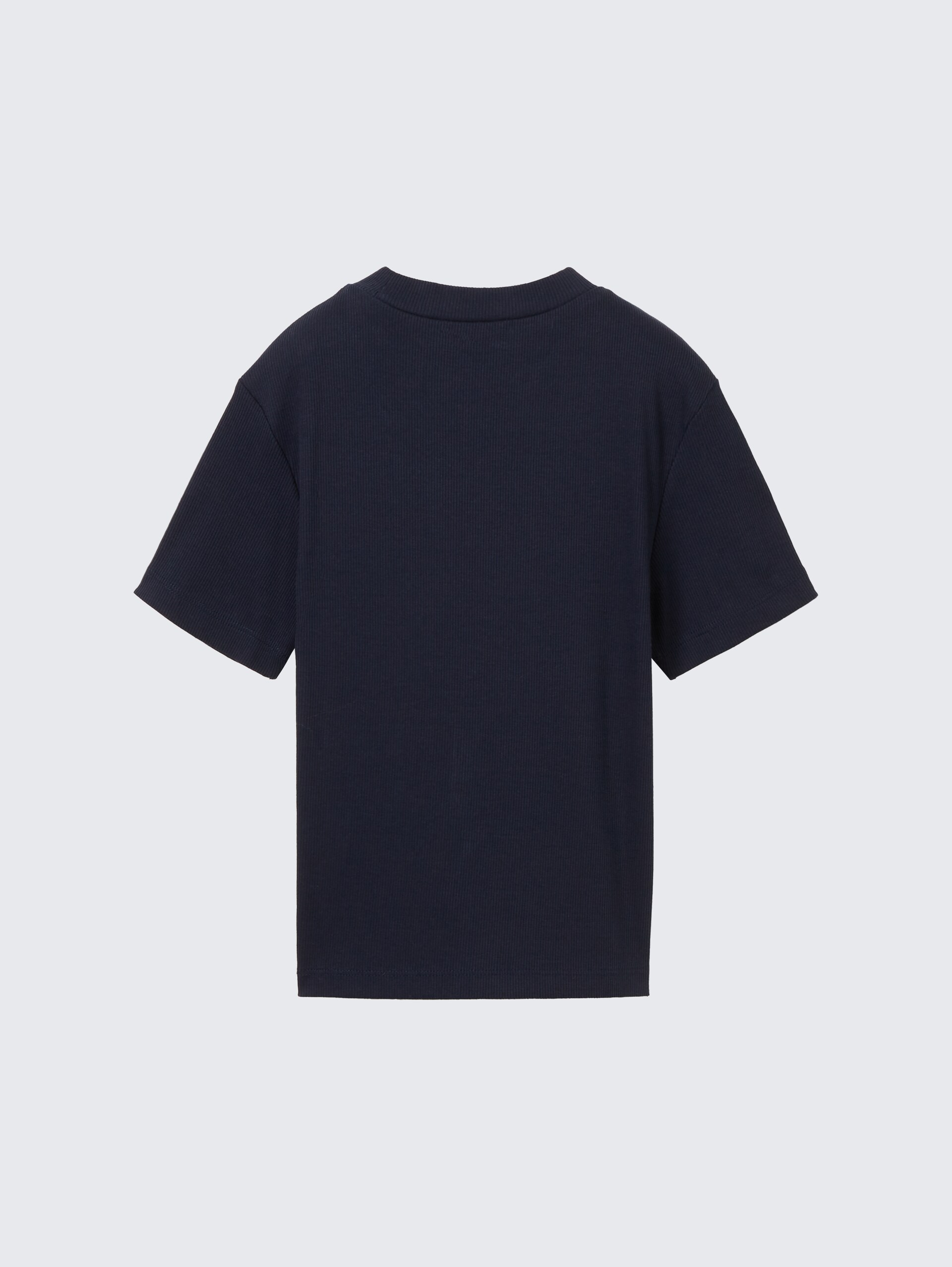 Cropped T-Shirt mit Rippstruktur - sky captain blue