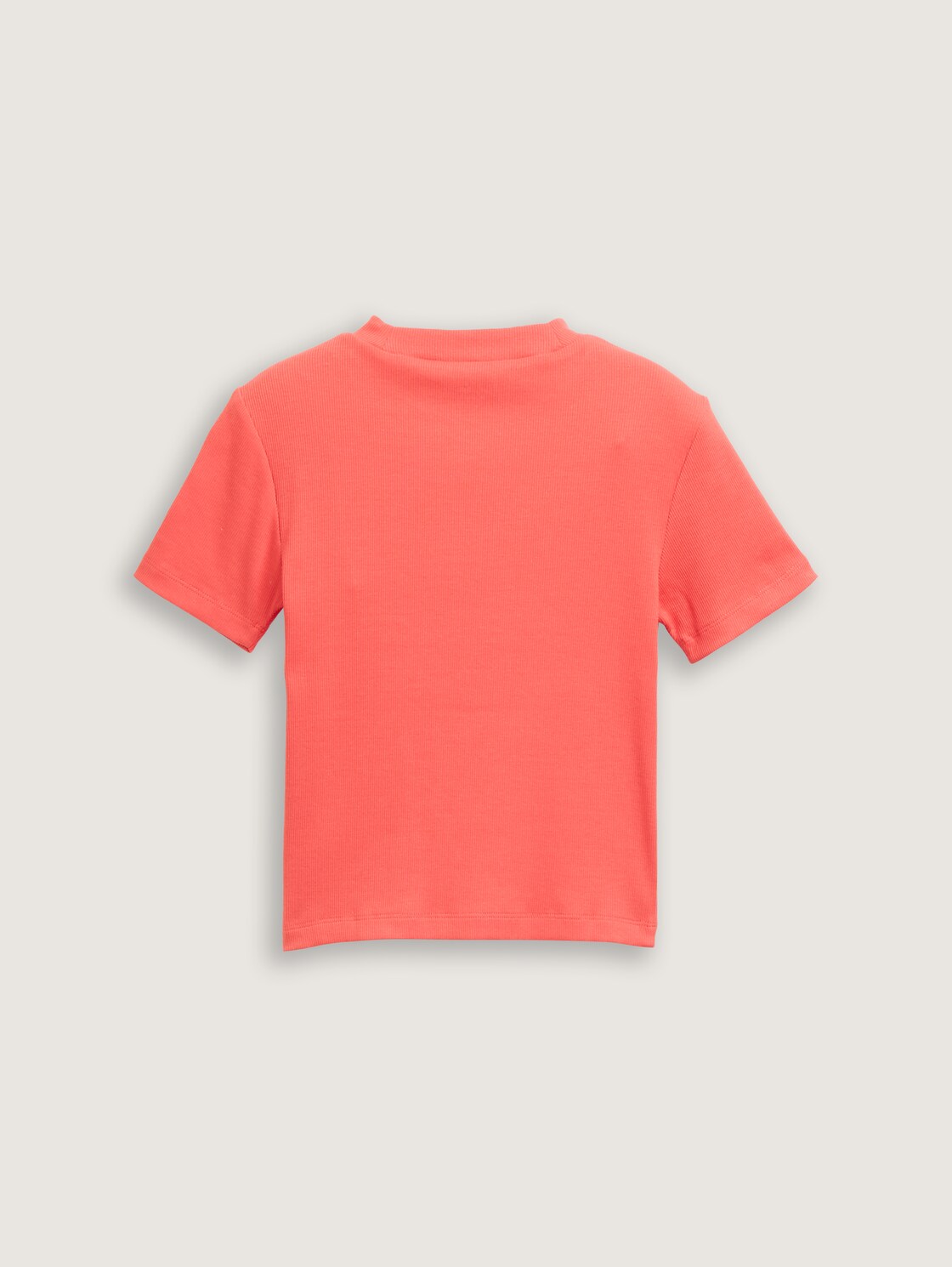 Cropped T-Shirt mit Rippstruktur - Plain Red