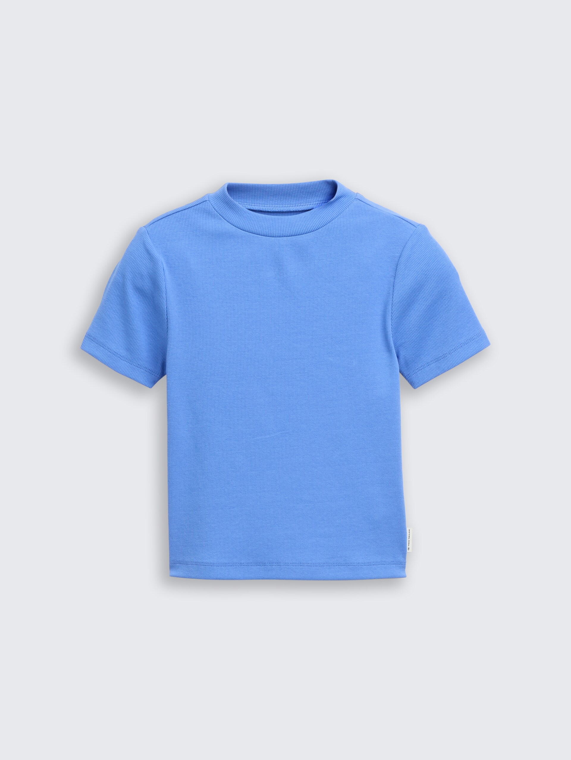 Cropped T-Shirt mit Rippstruktur - sicilian blue - Vorder-Produkt-Ansicht