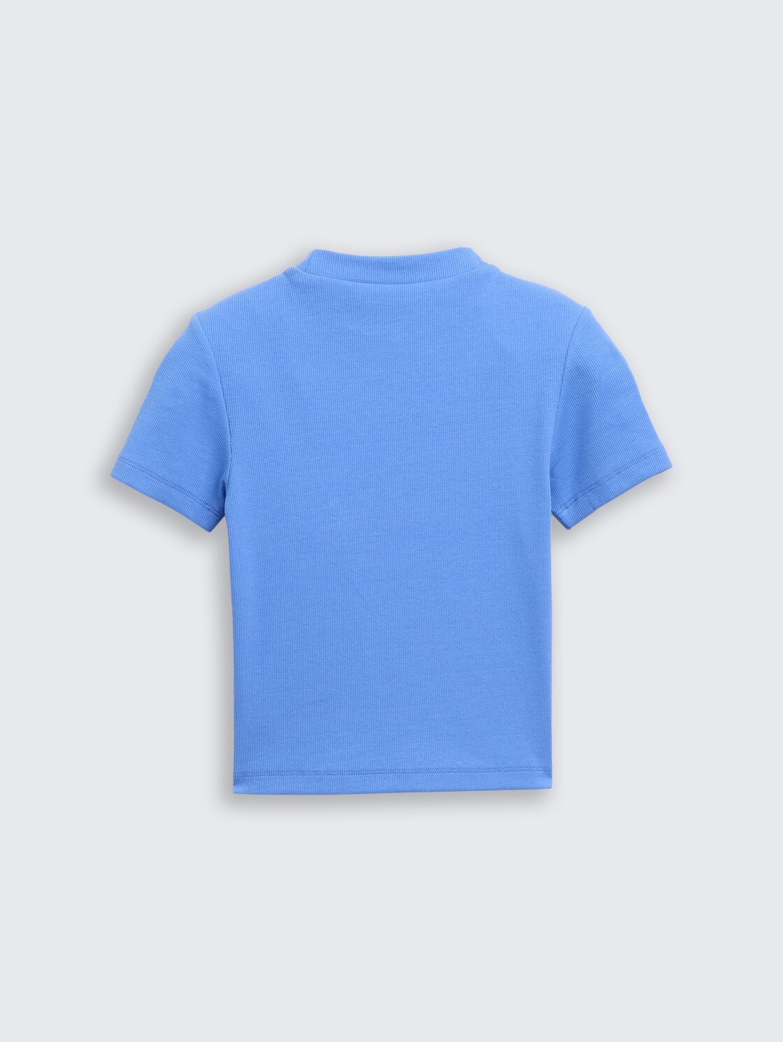 Cropped T-Shirt mit Rippstruktur - sicilian blue