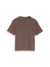 Nicht ausgewählt, Cropped T-Shirt mit Rippstruktur von , braun