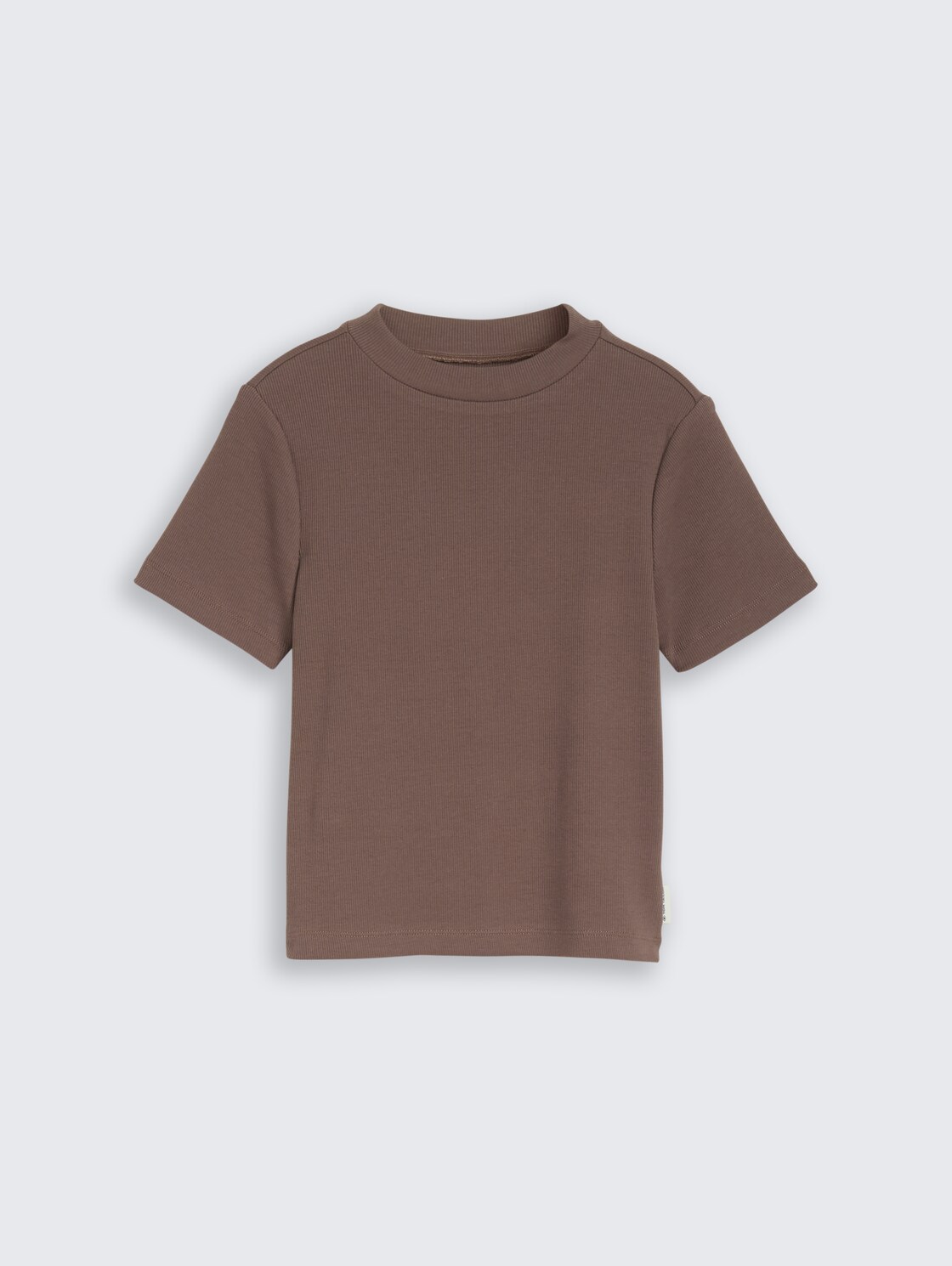 Cropped T-Shirt mit Rippstruktur - rusty brown - Vorder-Produkt-Ansicht