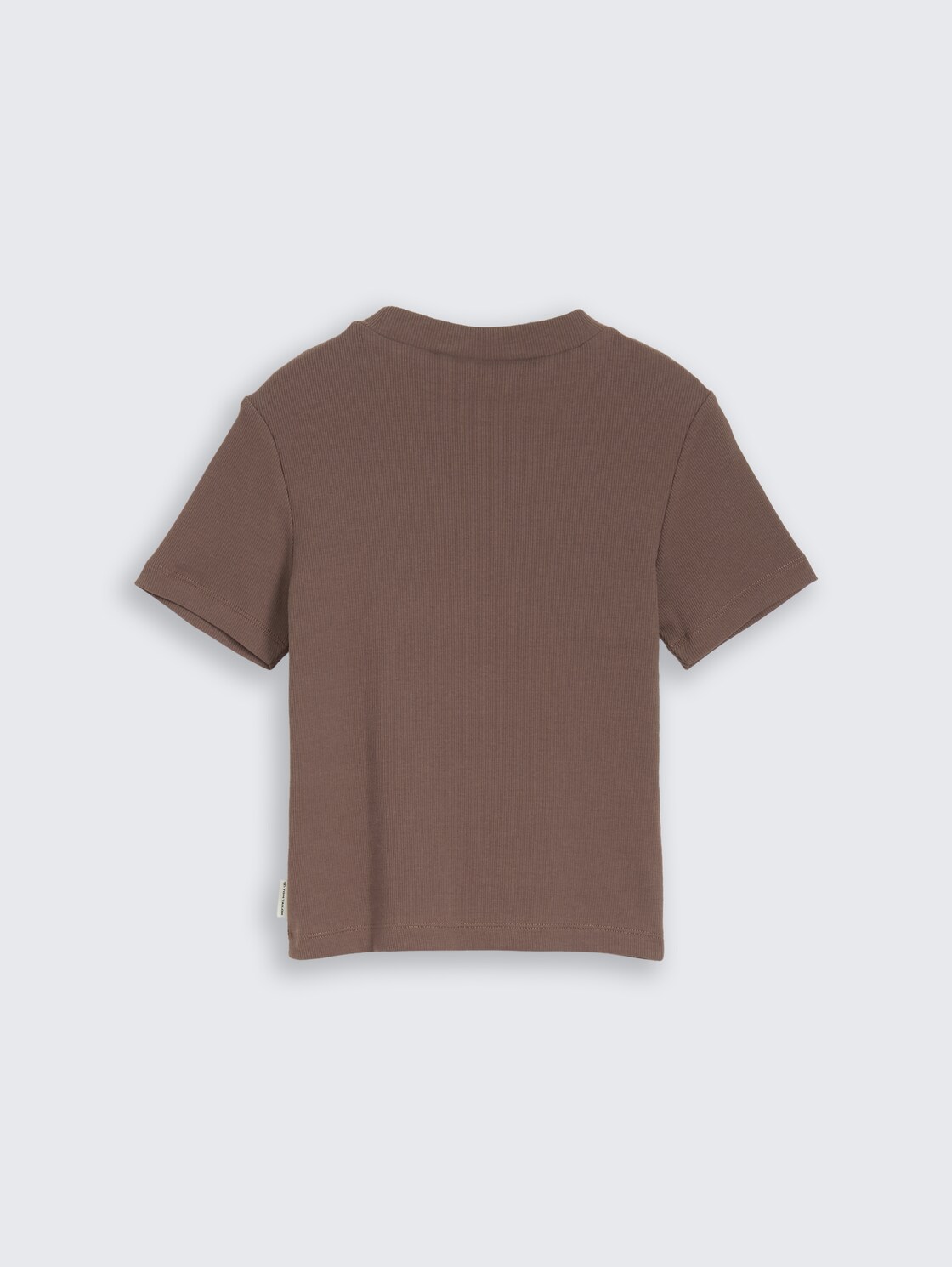 Cropped T-Shirt mit Rippstruktur - rusty brown
