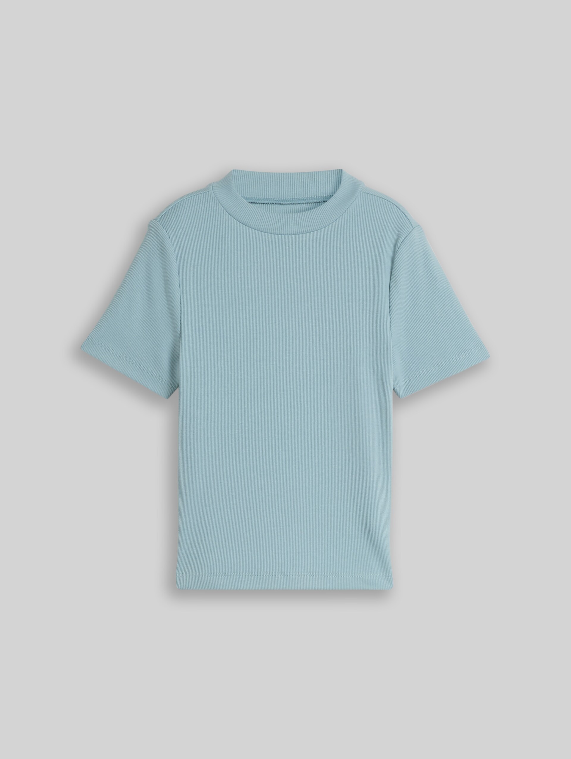 Cropped T-Shirt mit Rippstruktur - tourmaline - Vorder-Produkt-Ansicht
