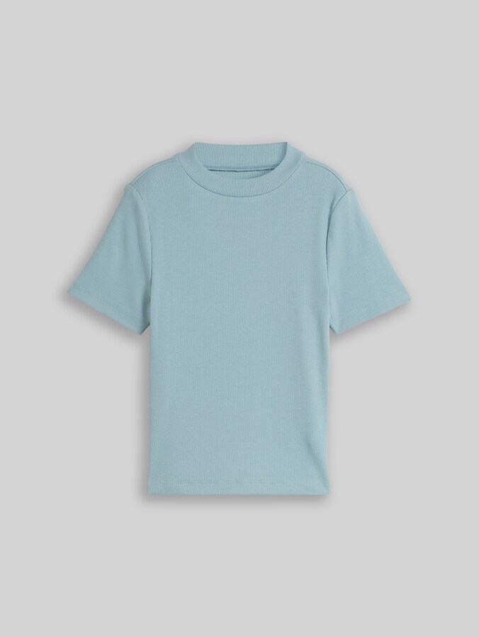 Cropped T-Shirt mit Rippstruktur von Teen Girls, tourmaline