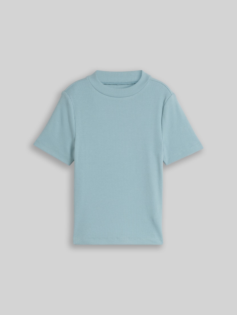 Cropped T-Shirt mit Rippstruktur von Teen Girls, tourmaline