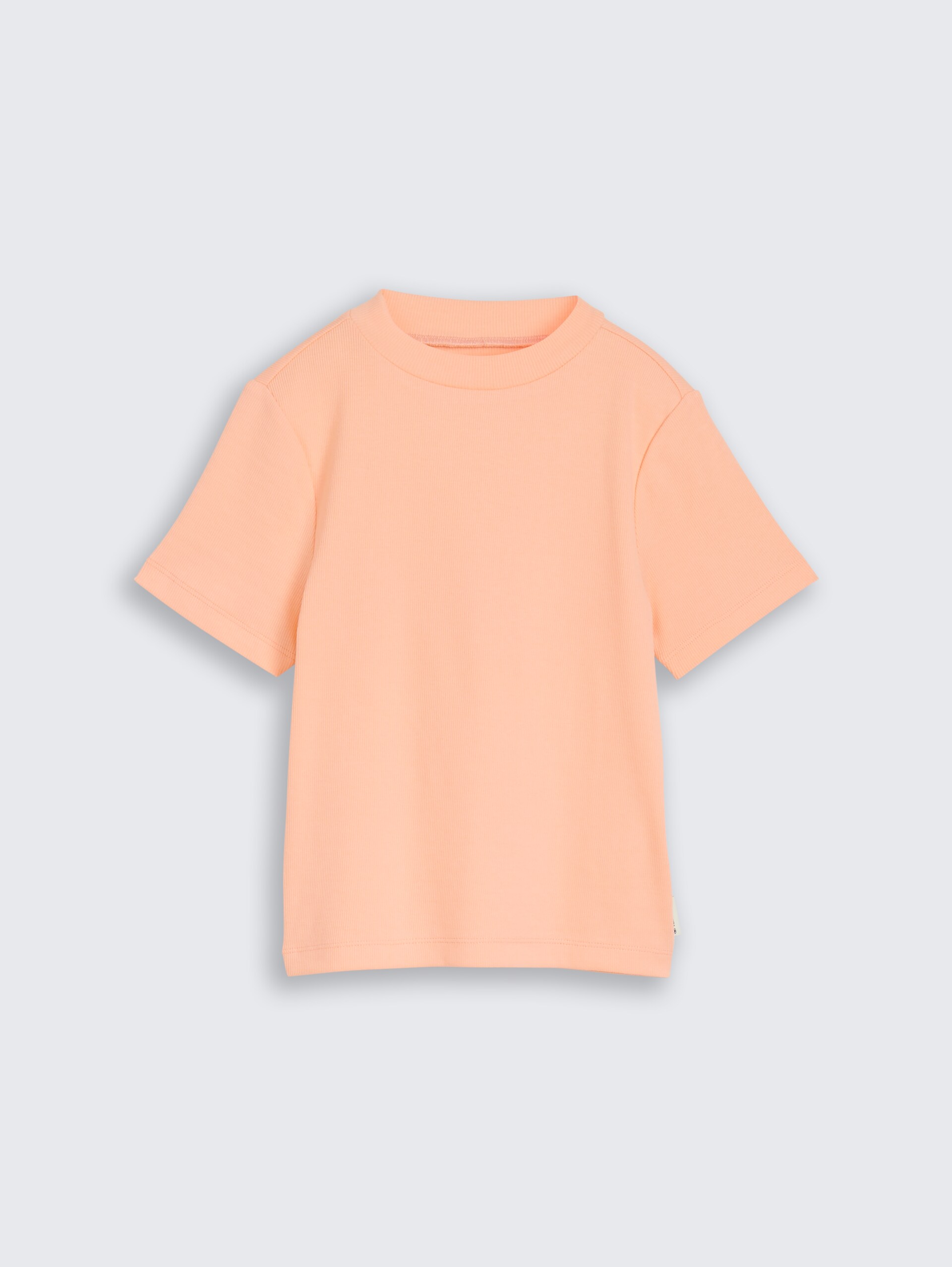 Cropped T-Shirt mit Rippstruktur - peach bloom - Vorder-Produkt-Ansicht