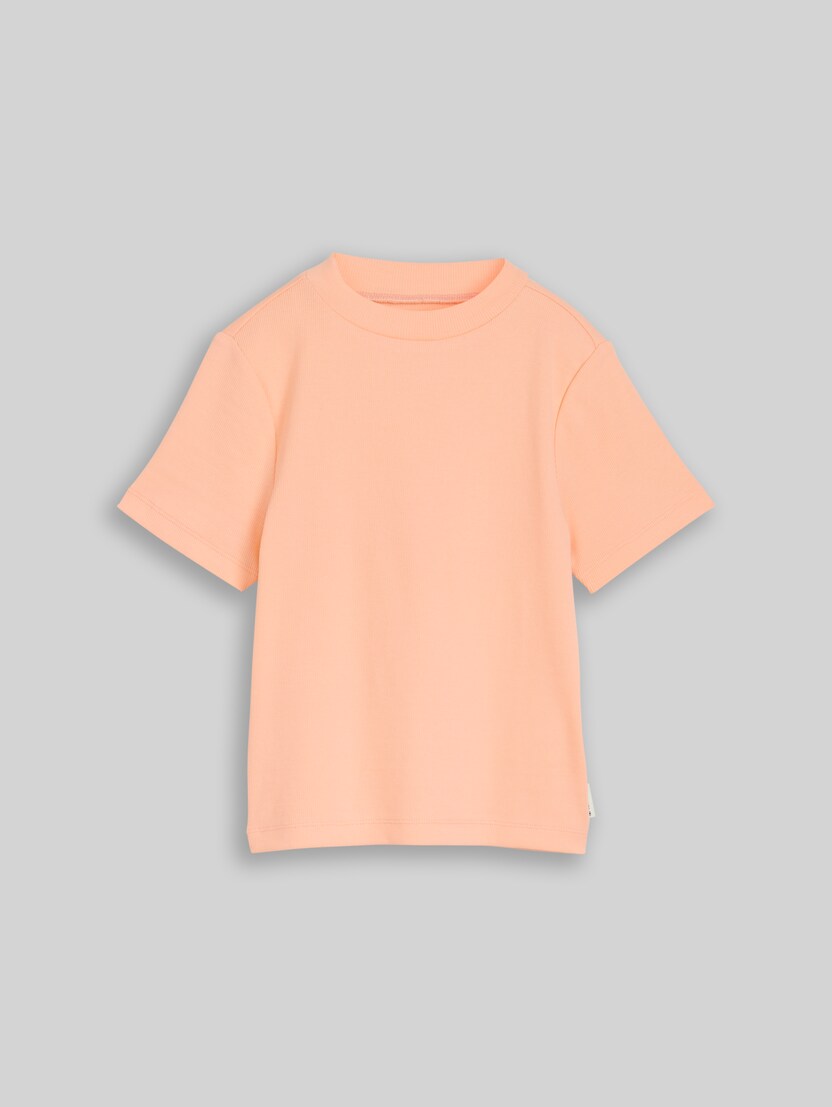 Cropped T-Shirt mit Rippstruktur von Teen Girls, peach bloom