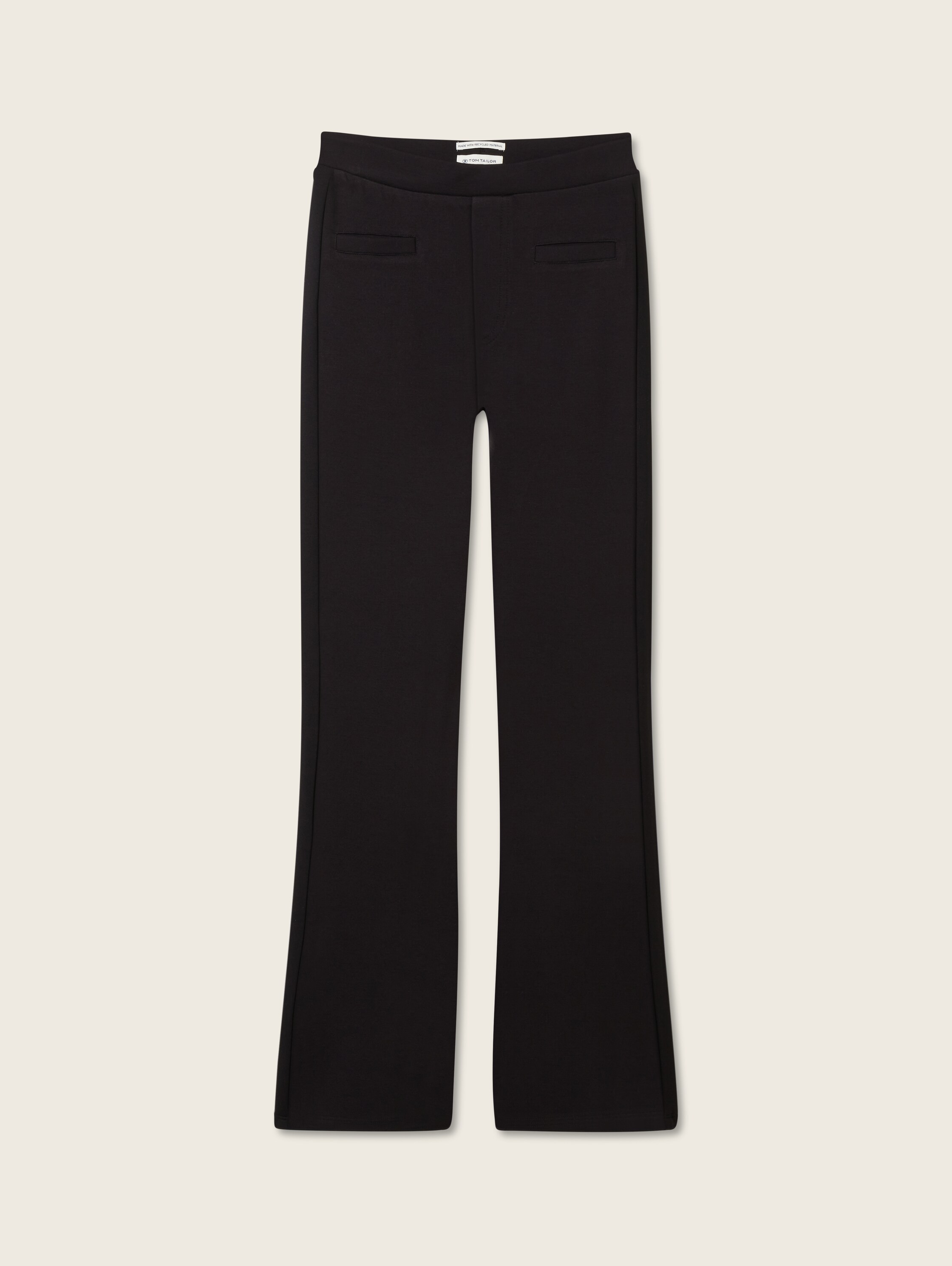 Ausgestellte Hose mit recyceltem Polyester - schwarz - 