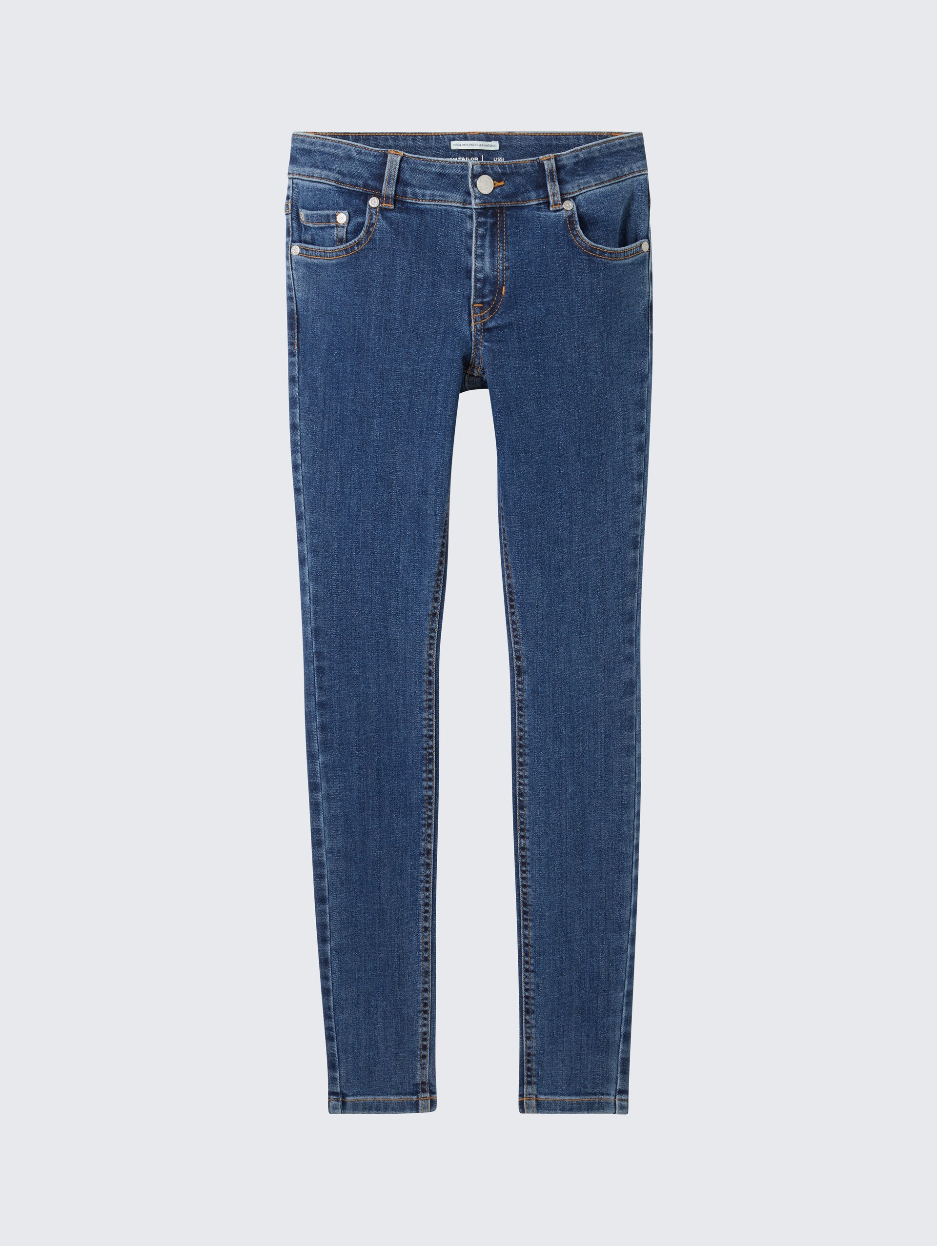 Lissie Skinny Jeans - Used Mid Stone Blue Denim - Vorder-Produkt-Ansicht