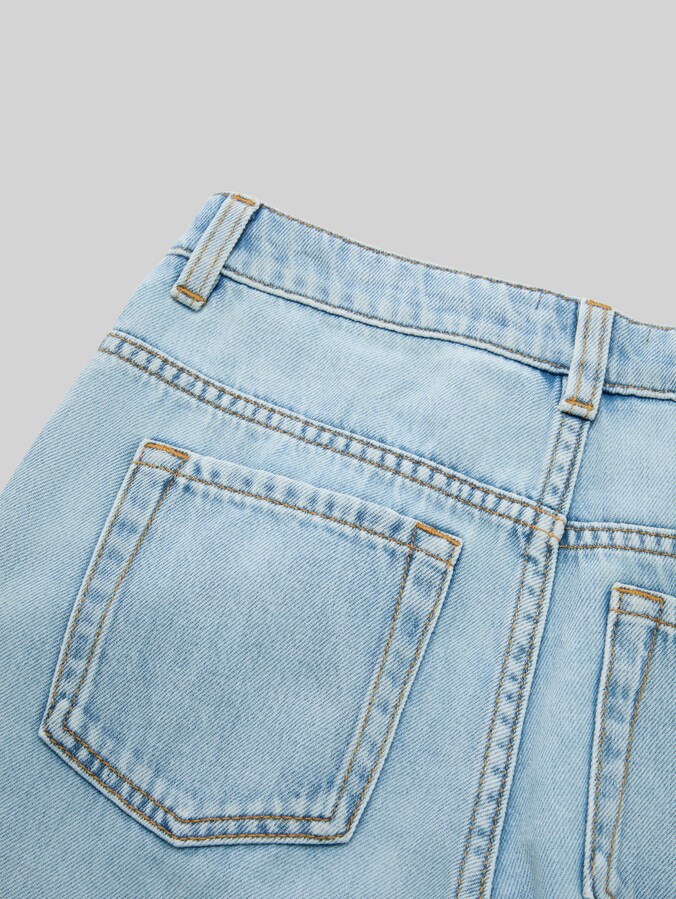 Wide Leg Jeans von Teen Girls, Clean Bleached Blue Denim