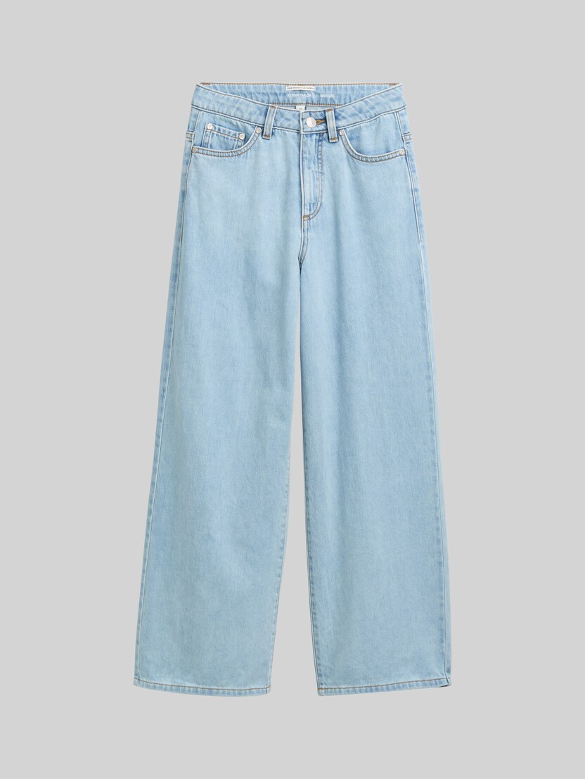 Wide Leg-jeans door Teen Girls, Clean Bleached Blue Denim