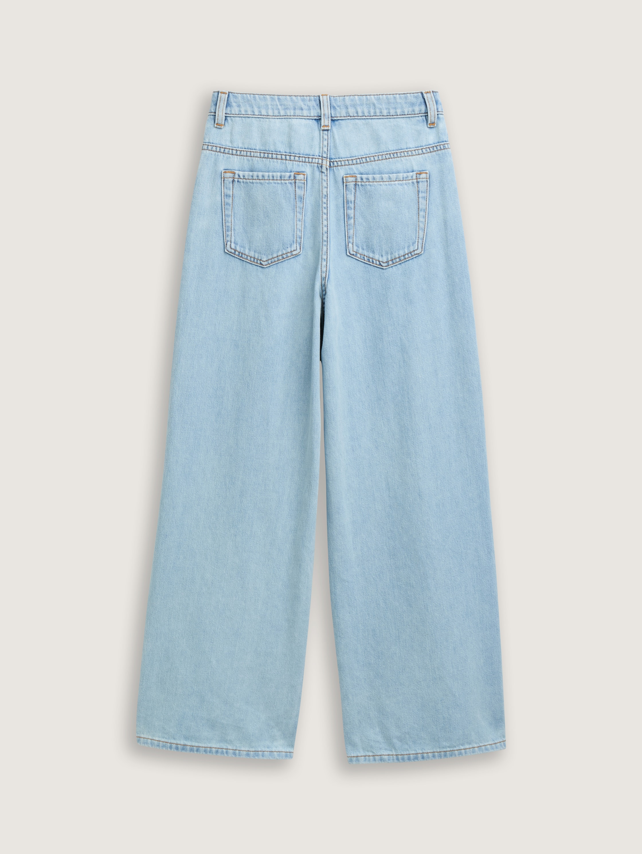Wide Leg Jeans - clean_bleached_blue_denim - 